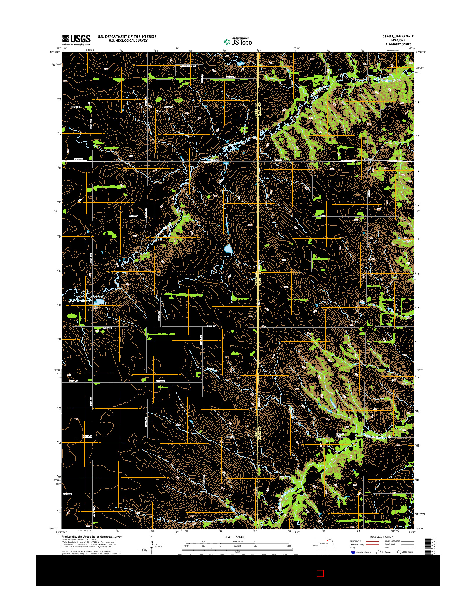 USGS US TOPO 7.5-MINUTE MAP FOR STAR, NE 2014