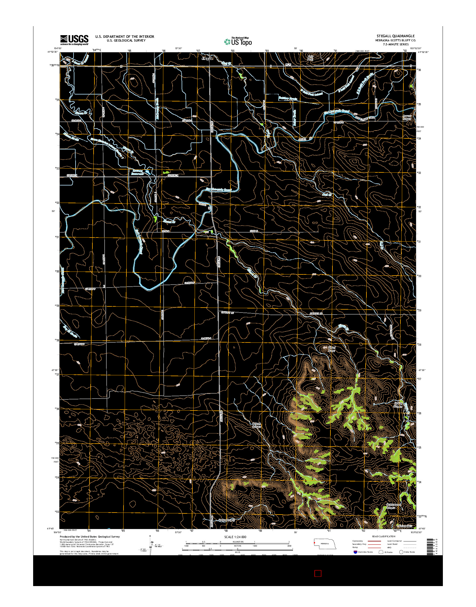 USGS US TOPO 7.5-MINUTE MAP FOR STEGALL, NE 2014