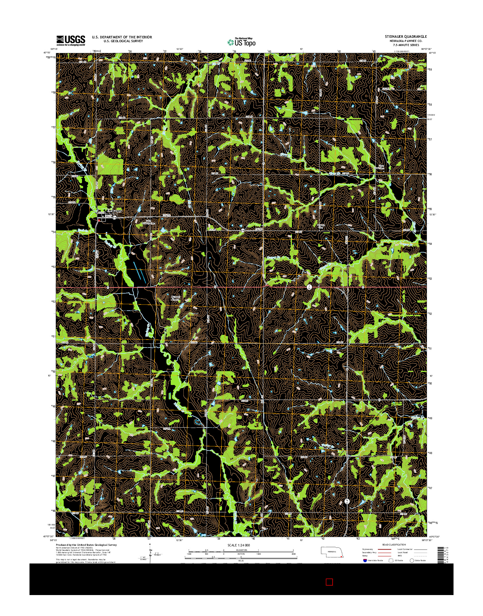 USGS US TOPO 7.5-MINUTE MAP FOR STEINAUER, NE 2014
