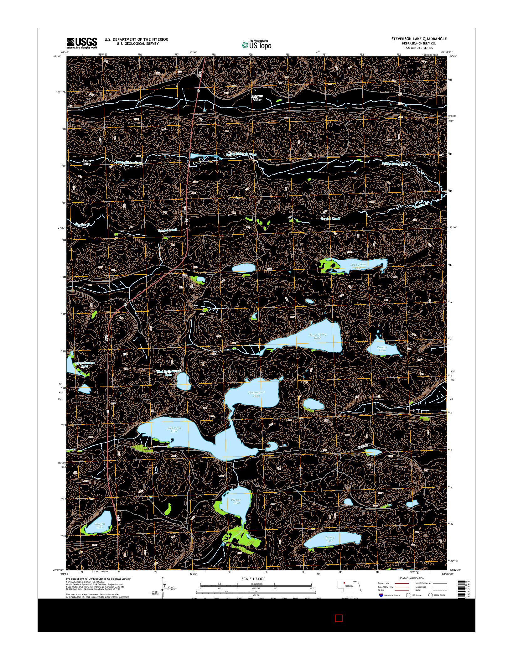 USGS US TOPO 7.5-MINUTE MAP FOR STEVERSON LAKE, NE 2014