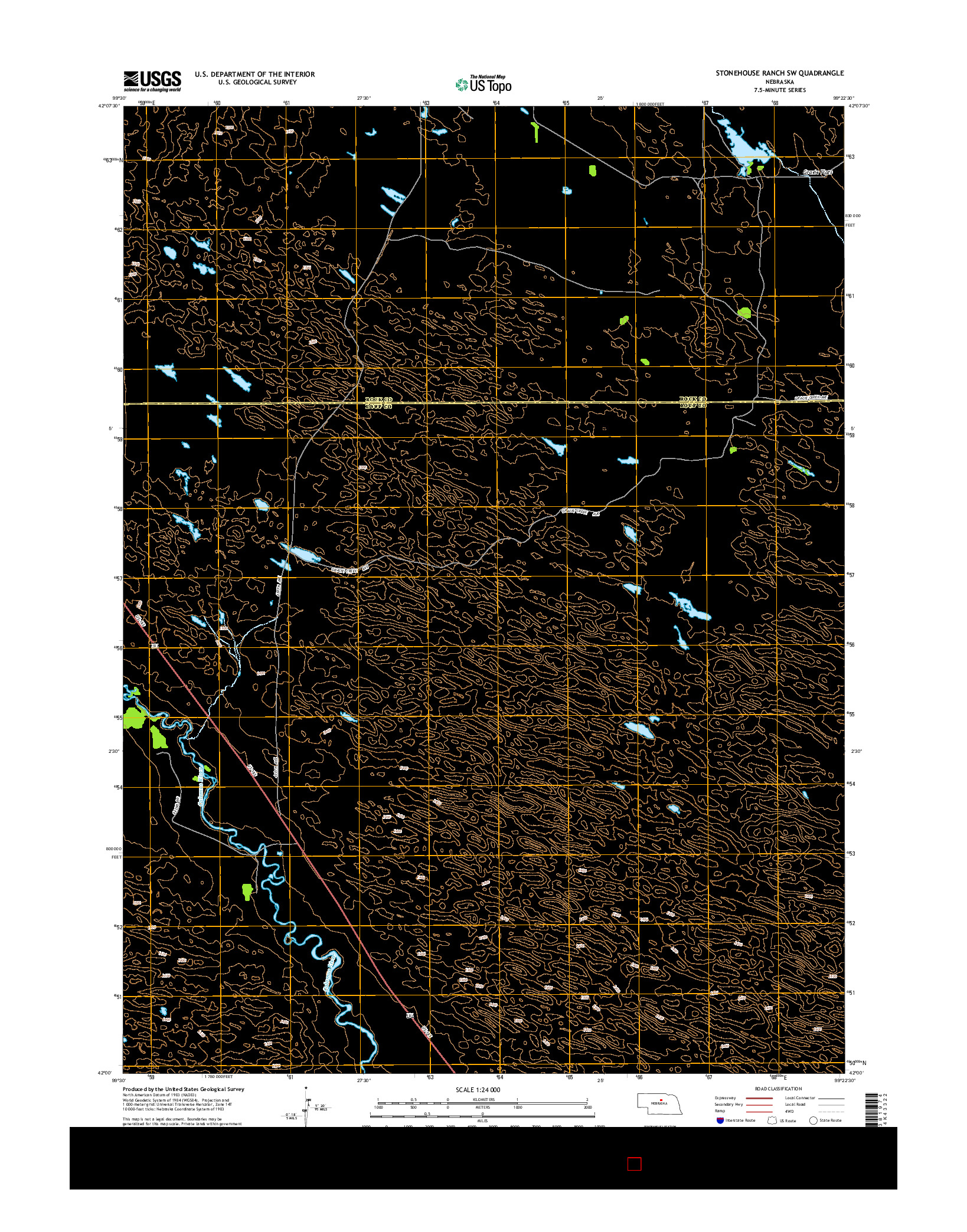 USGS US TOPO 7.5-MINUTE MAP FOR STONEHOUSE RANCH SW, NE 2014