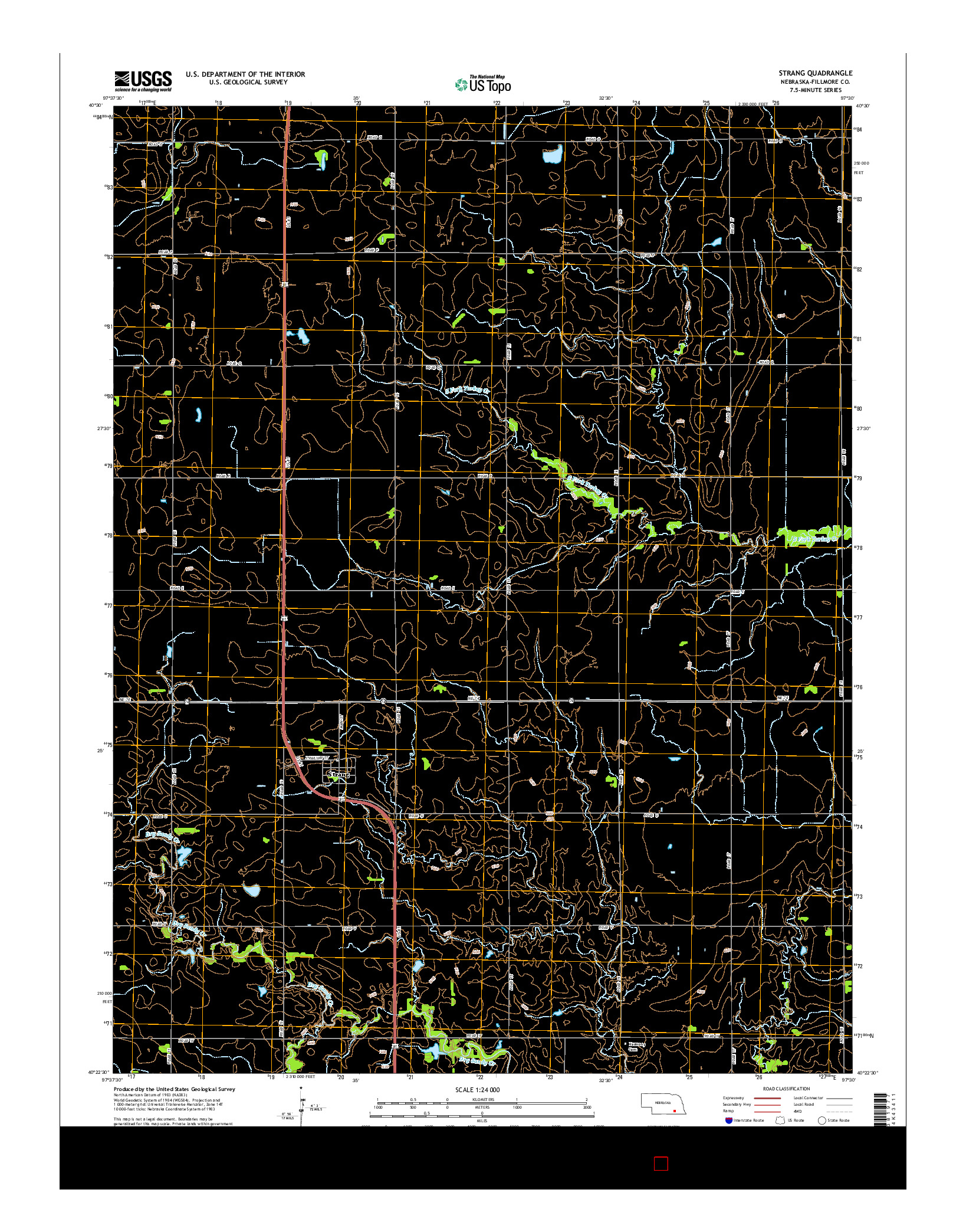 USGS US TOPO 7.5-MINUTE MAP FOR STRANG, NE 2014