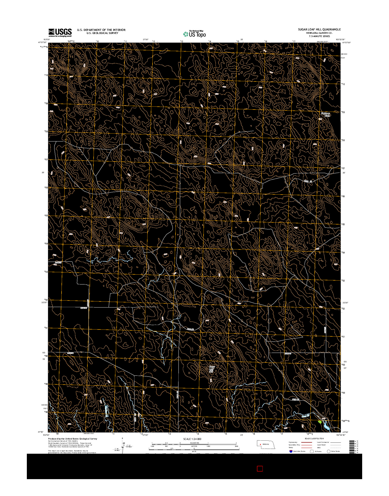 USGS US TOPO 7.5-MINUTE MAP FOR SUGAR LOAF HILL, NE 2014