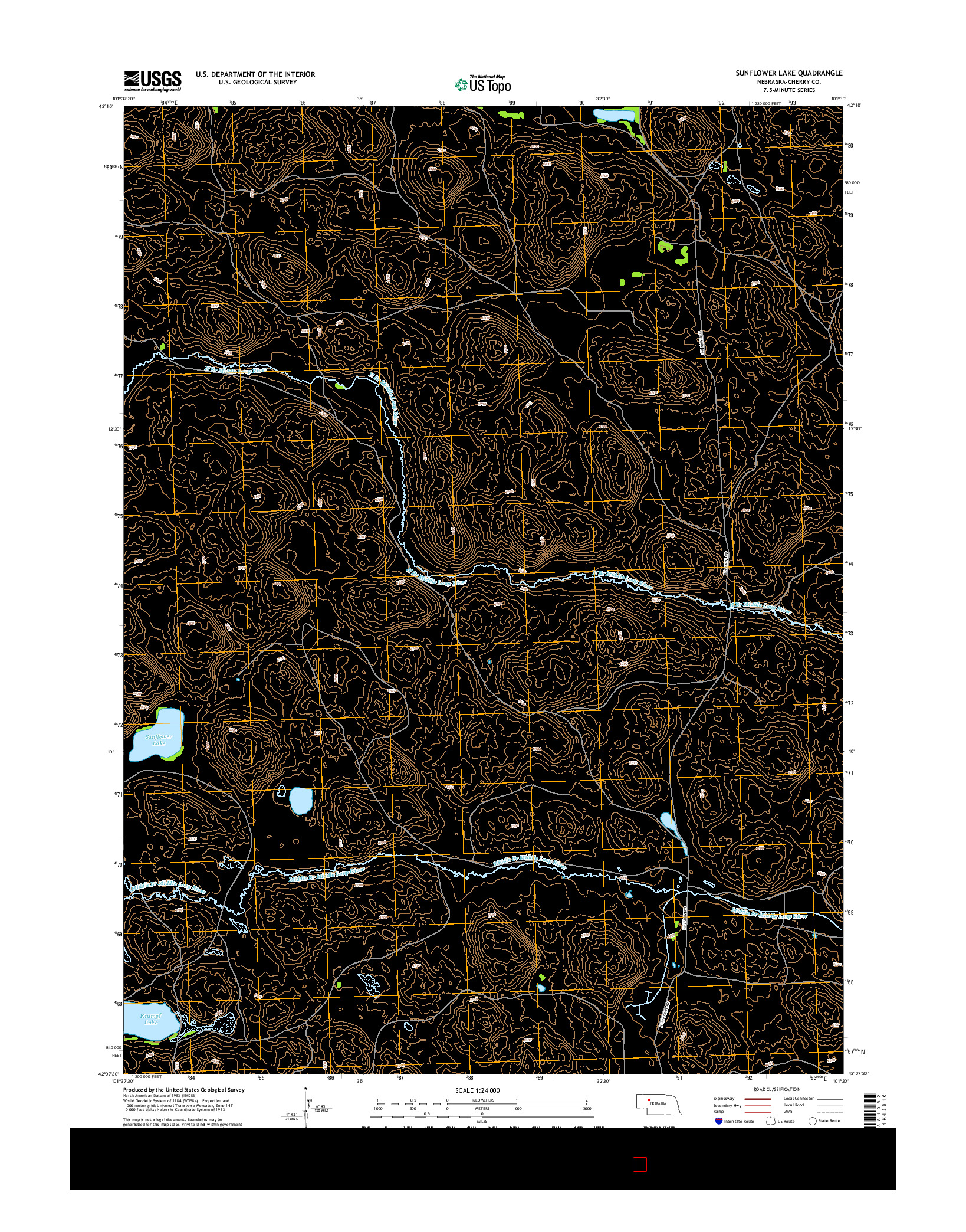 USGS US TOPO 7.5-MINUTE MAP FOR SUNFLOWER LAKE, NE 2014