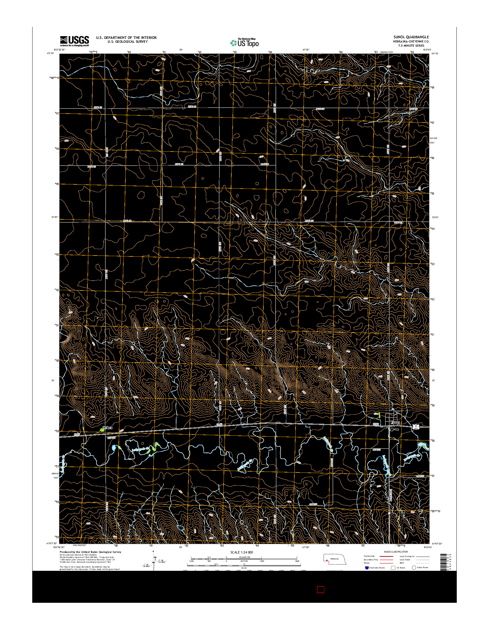 USGS US TOPO 7.5-MINUTE MAP FOR SUNOL, NE 2014