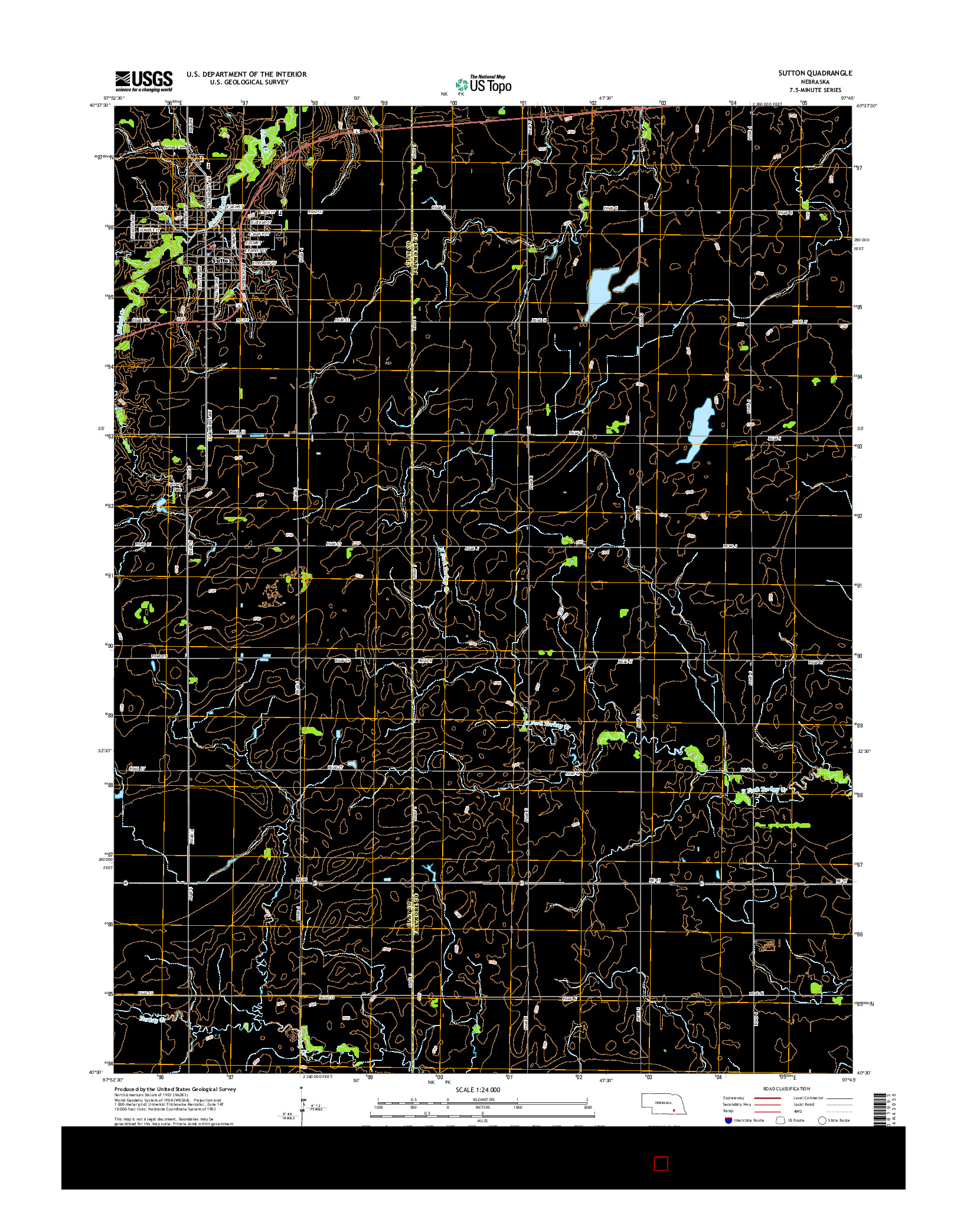 USGS US TOPO 7.5-MINUTE MAP FOR SUTTON, NE 2014