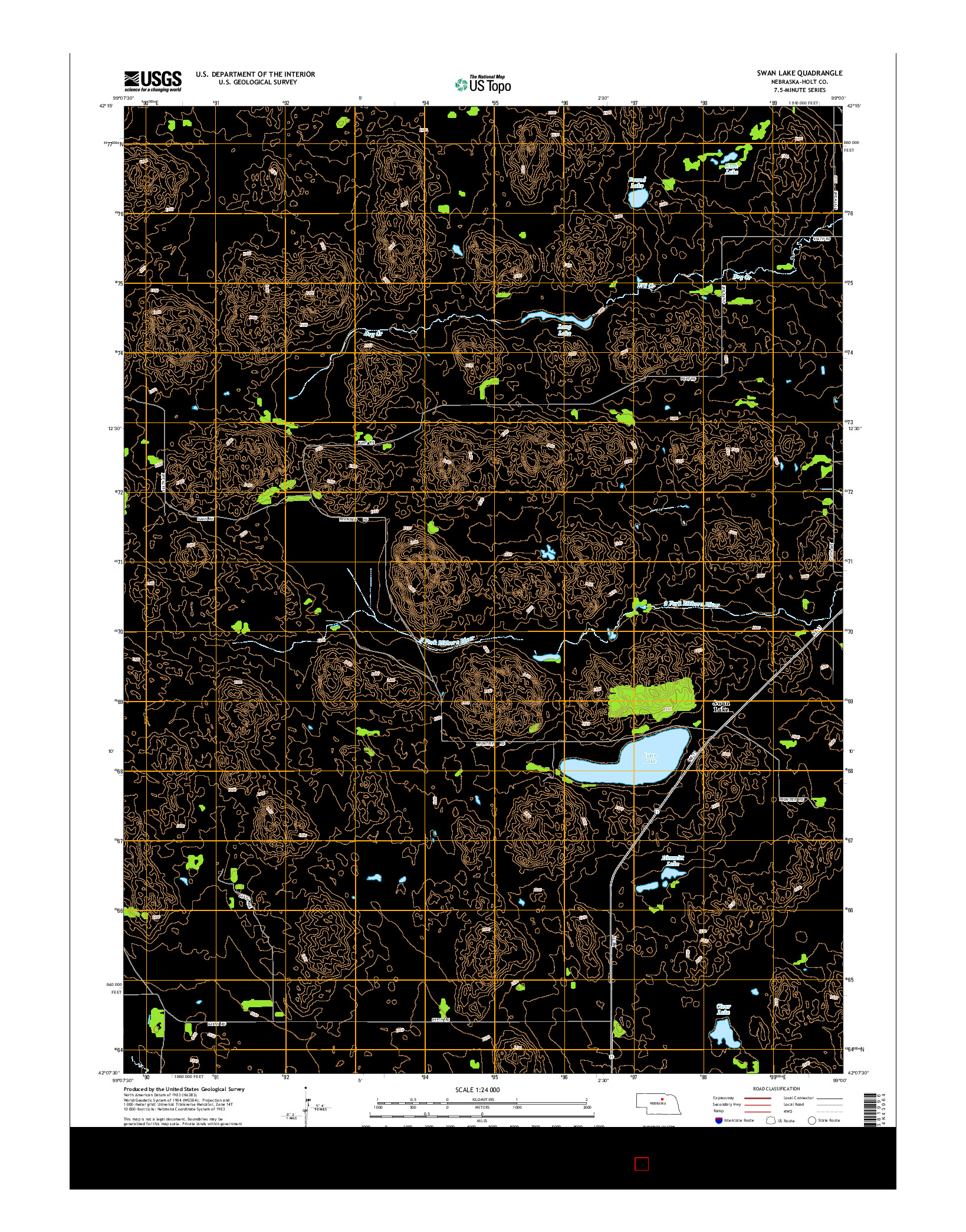 USGS US TOPO 7.5-MINUTE MAP FOR SWAN LAKE, NE 2014