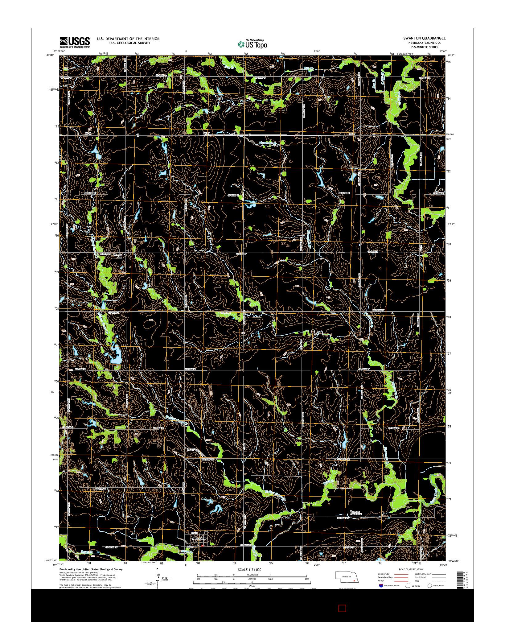 USGS US TOPO 7.5-MINUTE MAP FOR SWANTON, NE 2014