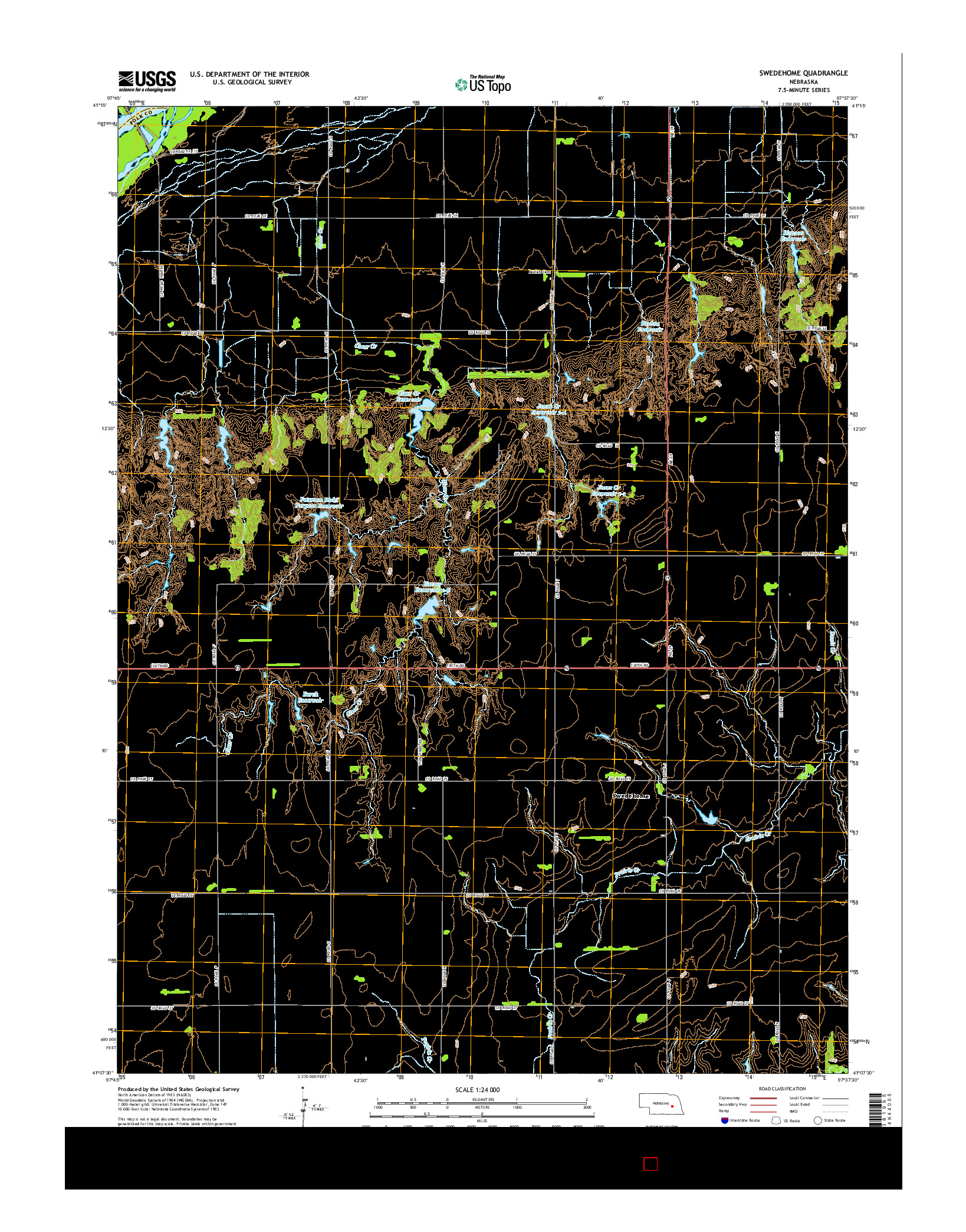 USGS US TOPO 7.5-MINUTE MAP FOR SWEDEHOME, NE 2014