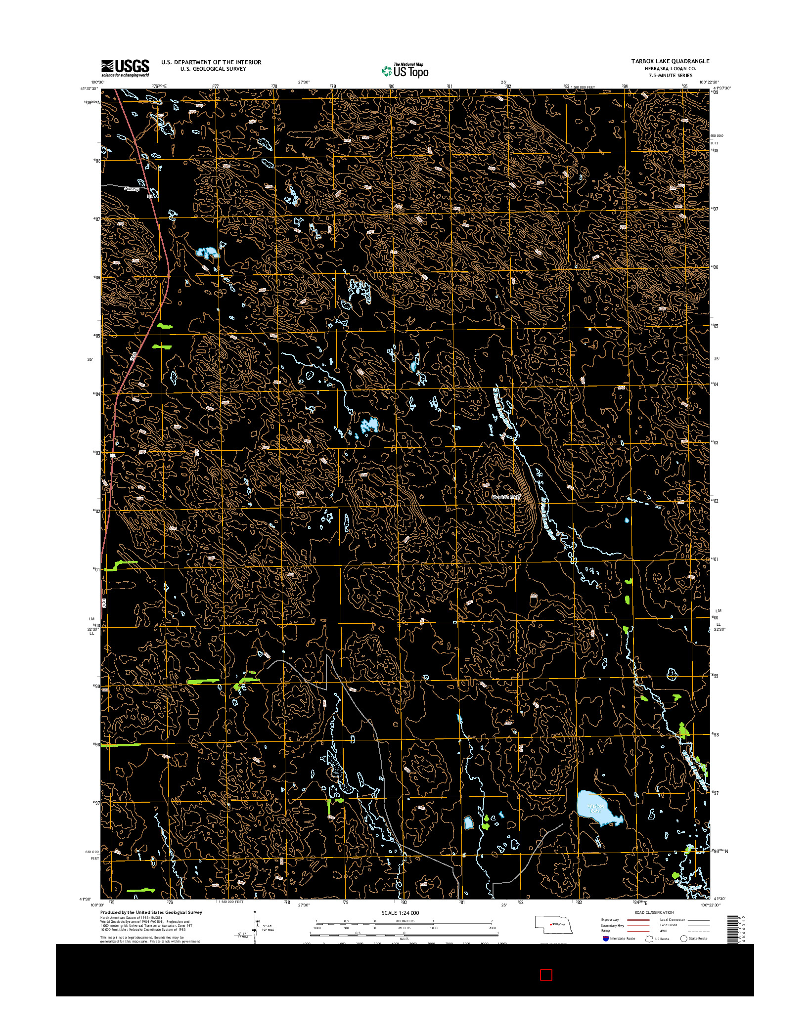 USGS US TOPO 7.5-MINUTE MAP FOR TARBOX LAKE, NE 2014