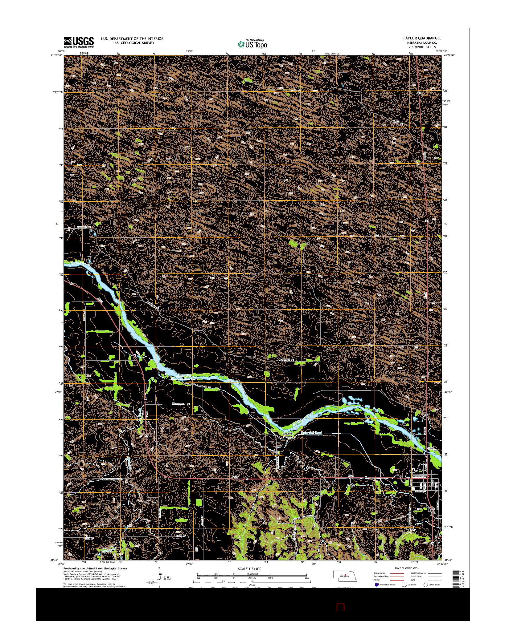 USGS US TOPO 7.5-MINUTE MAP FOR TAYLOR, NE 2014