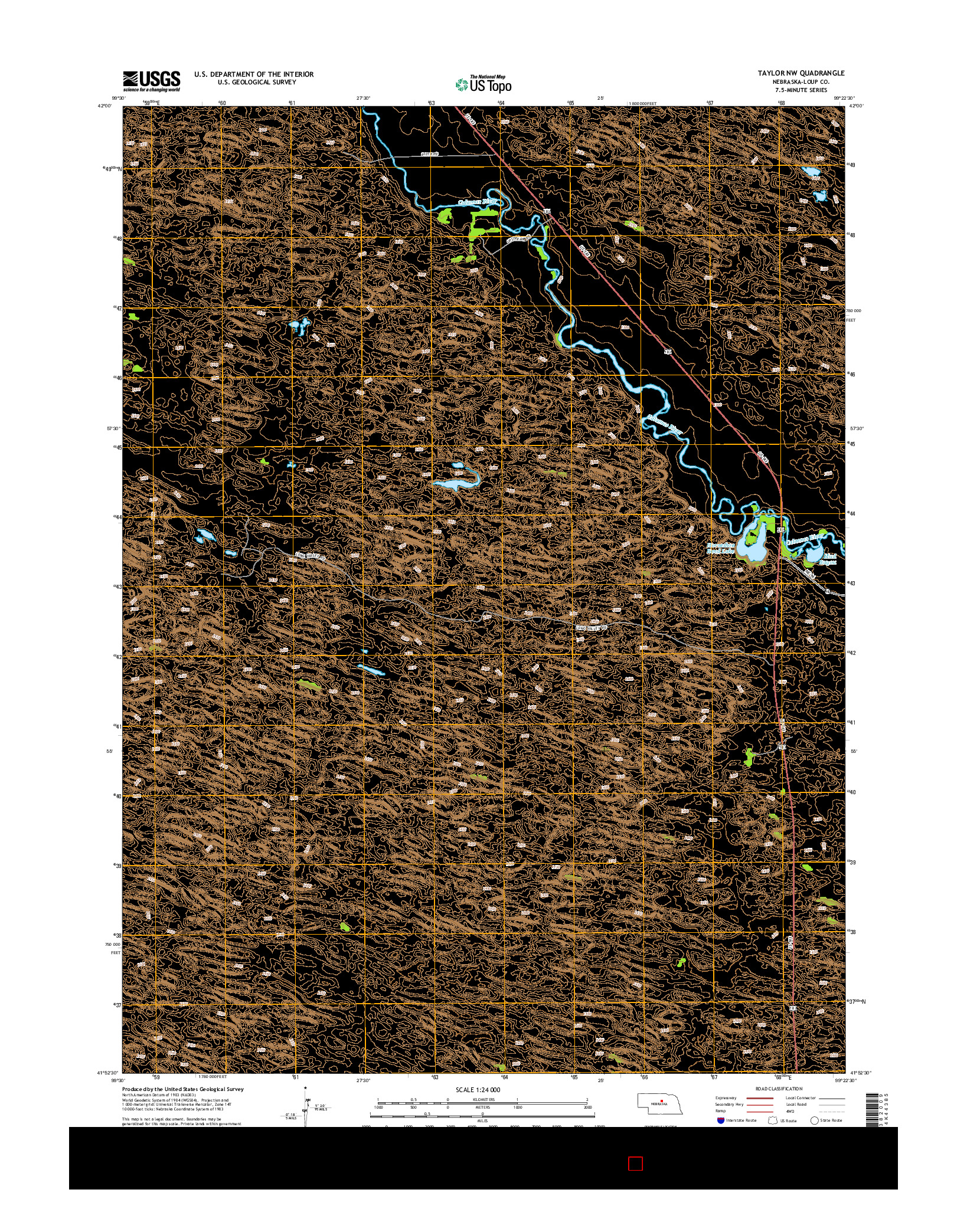 USGS US TOPO 7.5-MINUTE MAP FOR TAYLOR NW, NE 2014