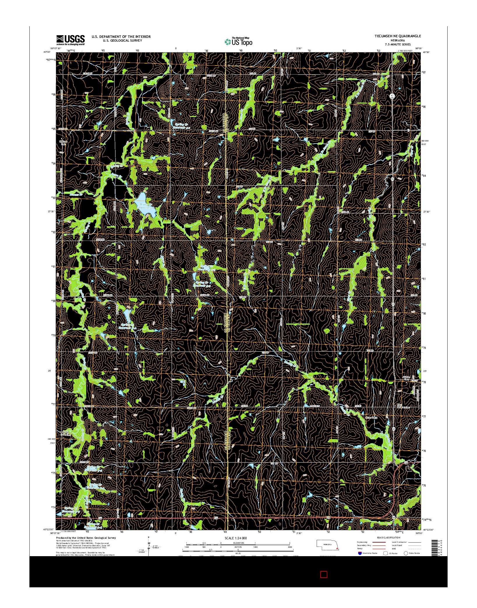 USGS US TOPO 7.5-MINUTE MAP FOR TECUMSEH NE, NE 2014