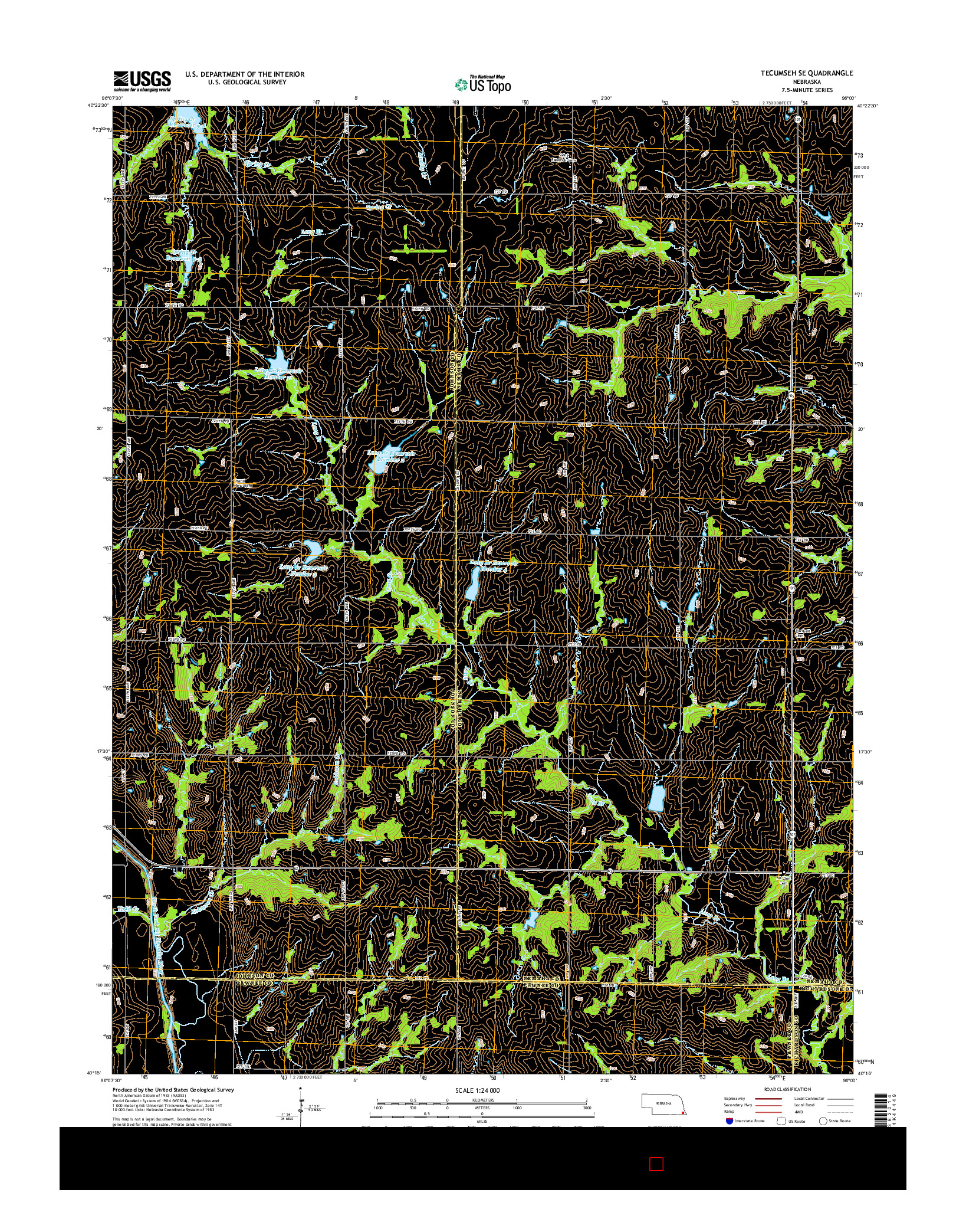 USGS US TOPO 7.5-MINUTE MAP FOR TECUMSEH SE, NE 2014