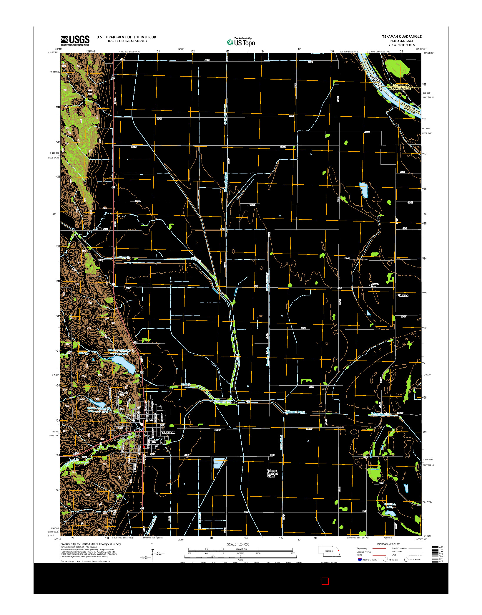 USGS US TOPO 7.5-MINUTE MAP FOR TEKAMAH, NE-IA 2014