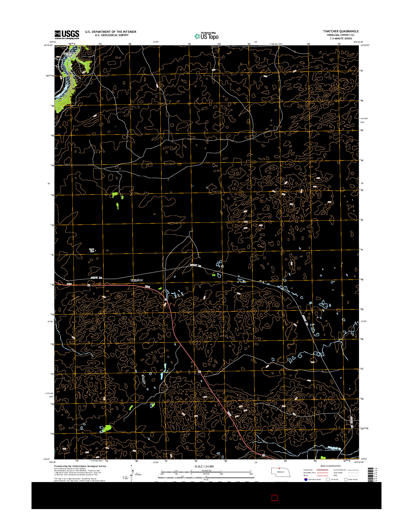 USGS US TOPO 7.5-MINUTE MAP FOR THATCHER, NE 2014