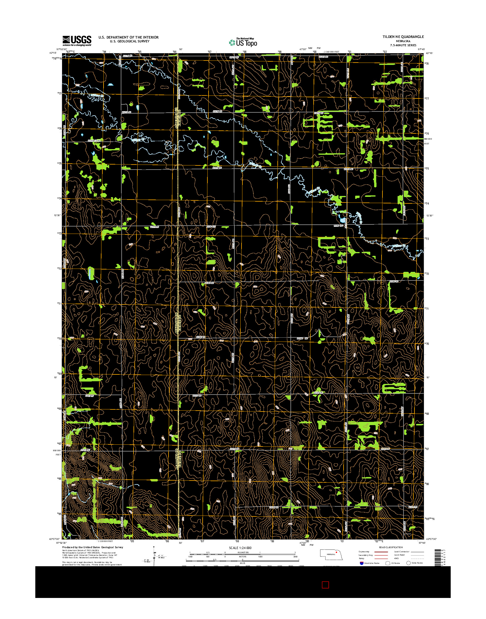 USGS US TOPO 7.5-MINUTE MAP FOR TILDEN NE, NE 2014