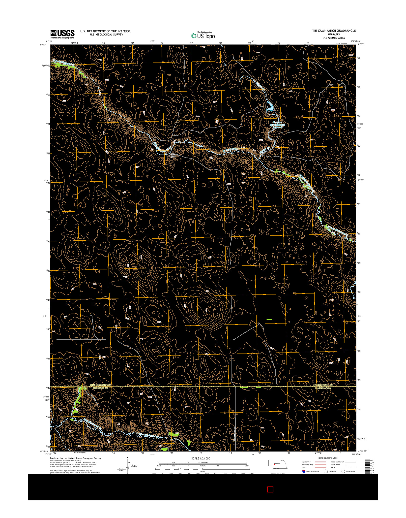 USGS US TOPO 7.5-MINUTE MAP FOR TIN CAMP RANCH, NE 2014