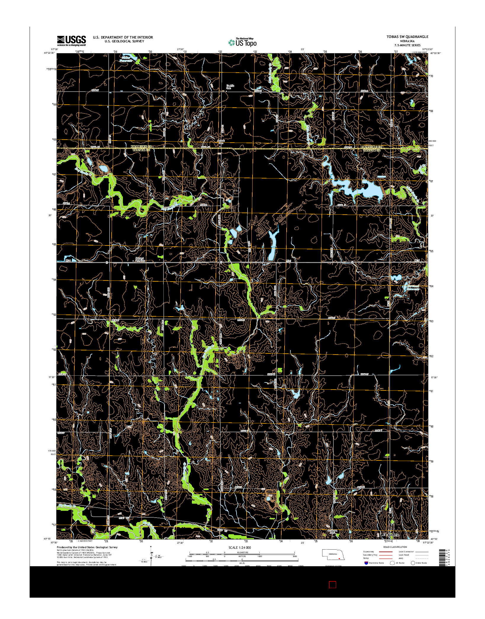 USGS US TOPO 7.5-MINUTE MAP FOR TOBIAS SW, NE 2014