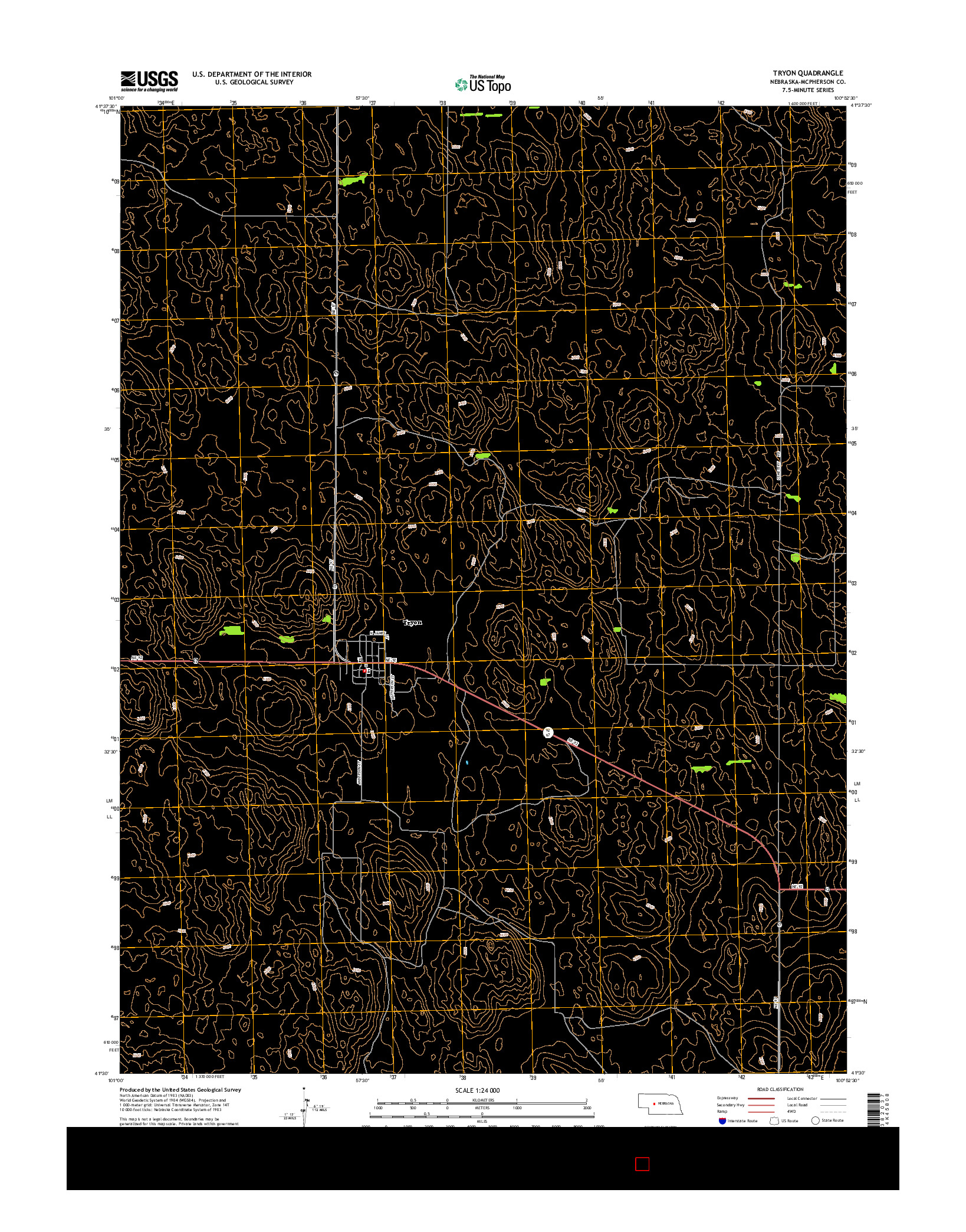 USGS US TOPO 7.5-MINUTE MAP FOR TRYON, NE 2014