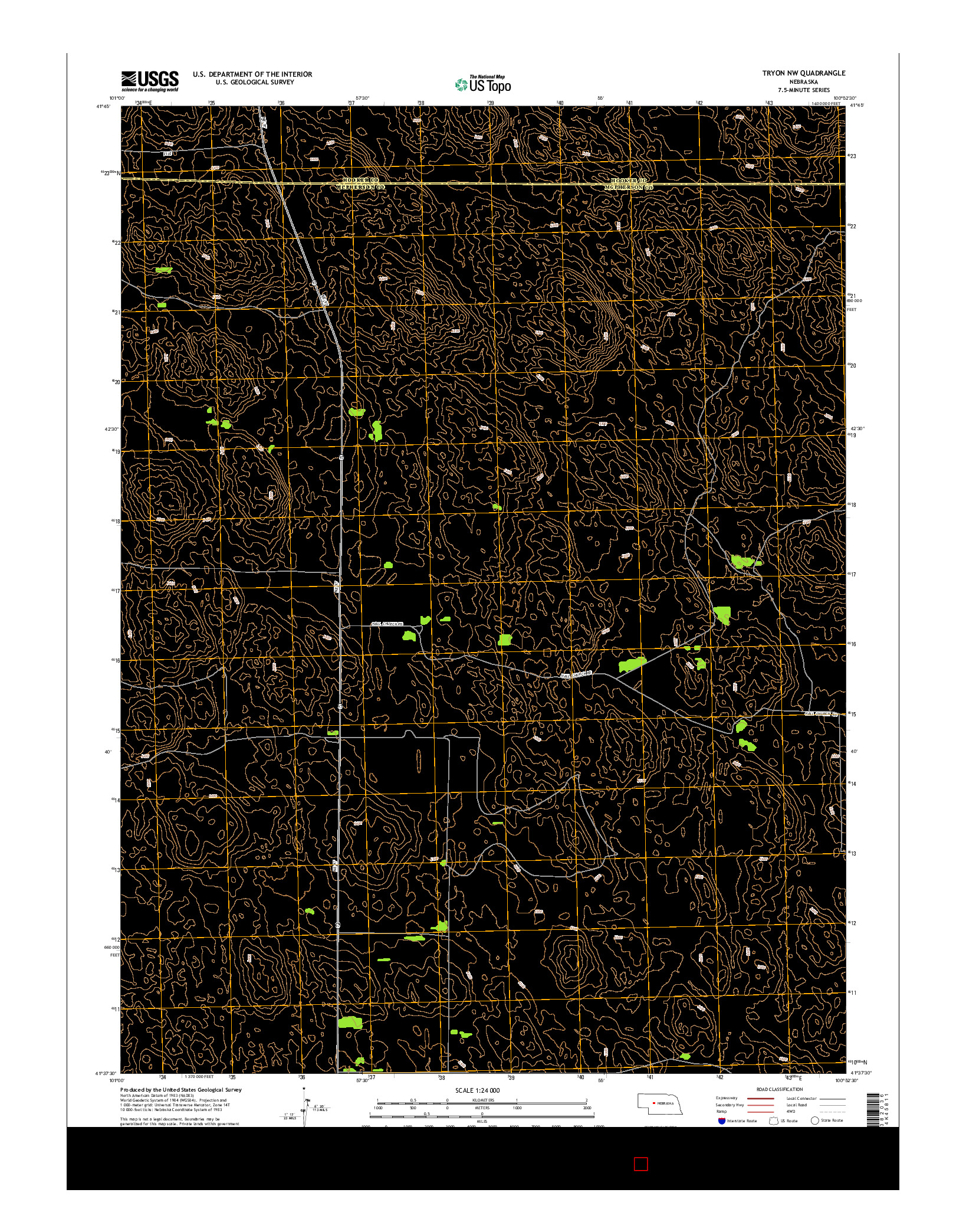 USGS US TOPO 7.5-MINUTE MAP FOR TRYON NW, NE 2014