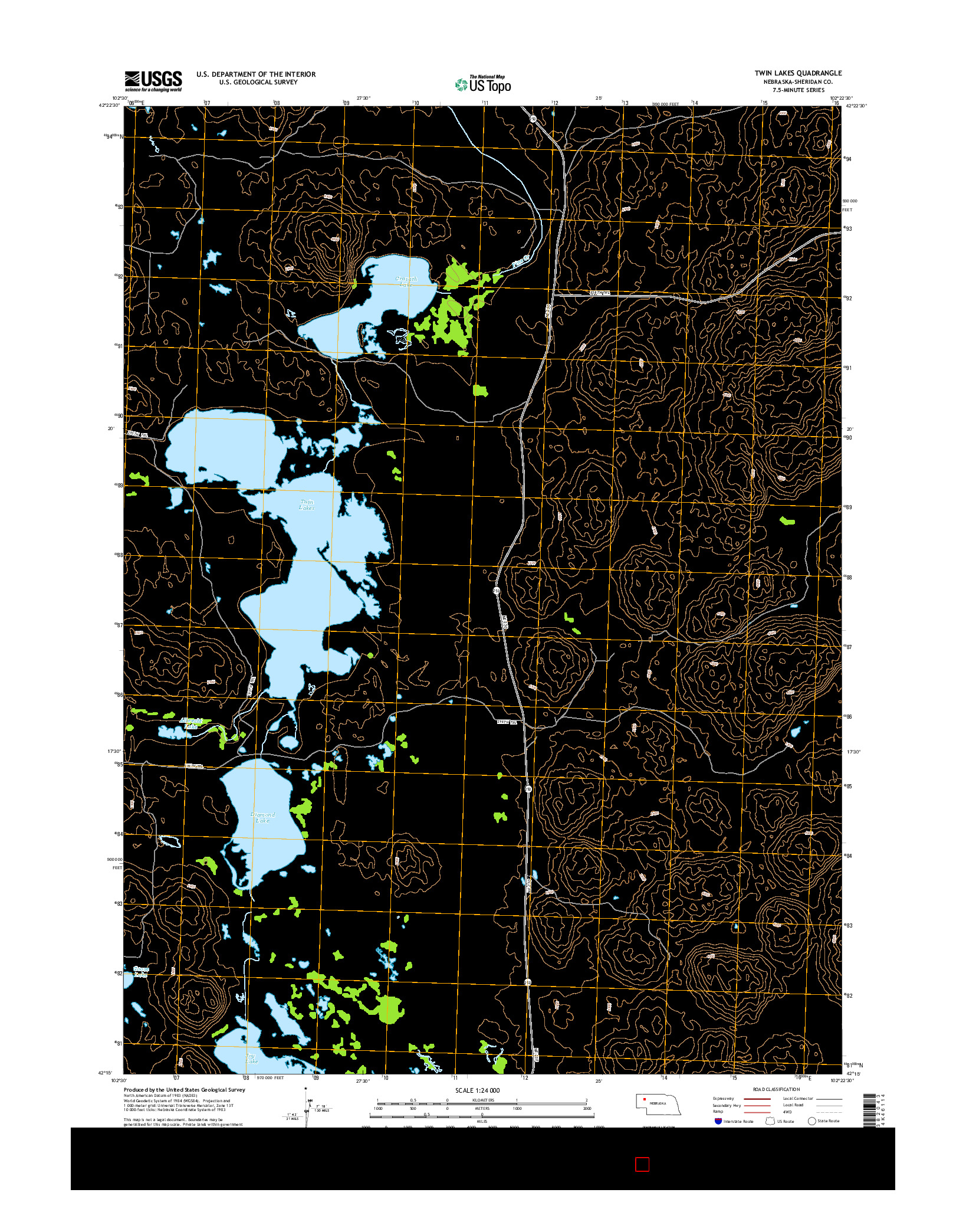 USGS US TOPO 7.5-MINUTE MAP FOR TWIN LAKES, NE 2014