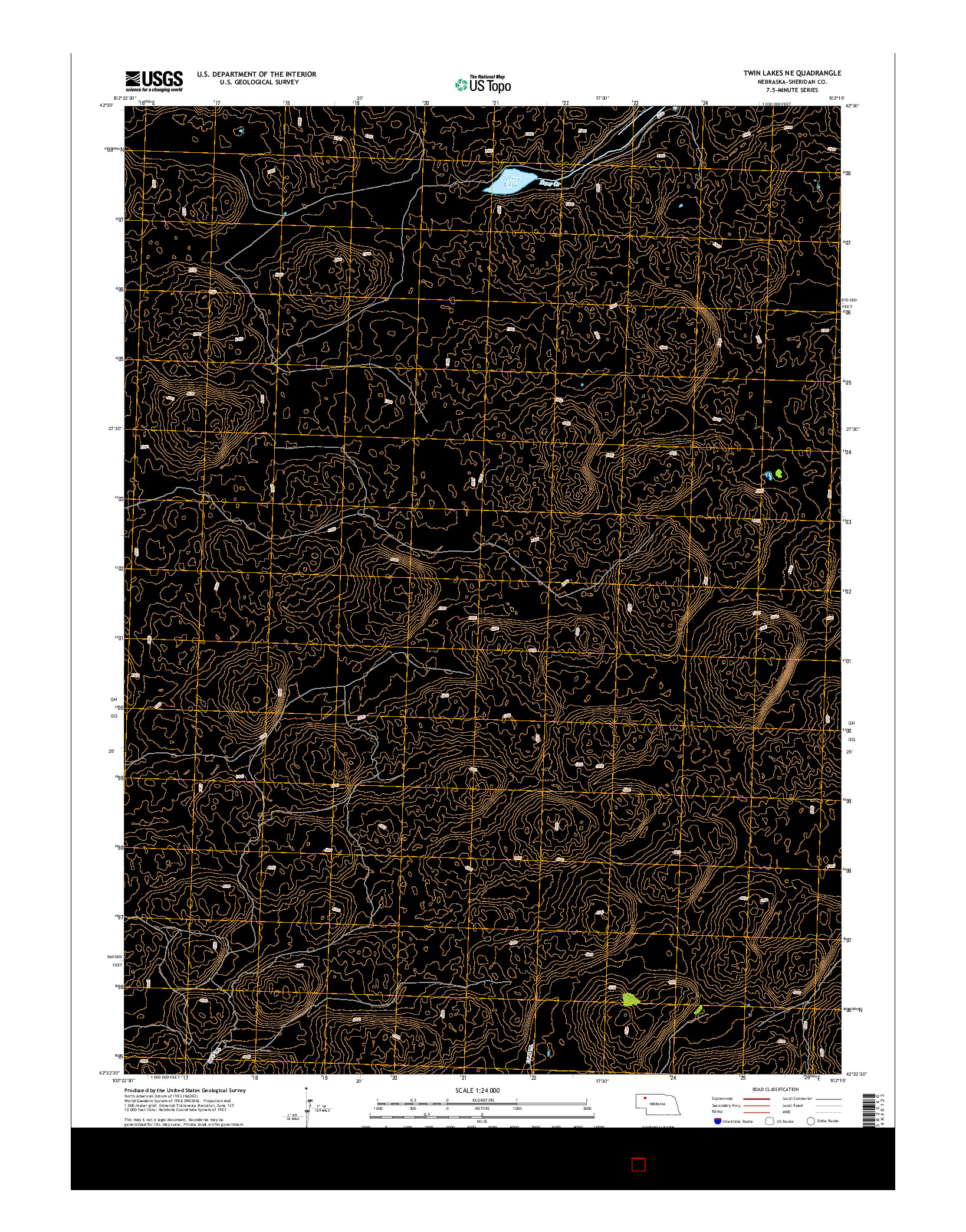 USGS US TOPO 7.5-MINUTE MAP FOR TWIN LAKES NE, NE 2014