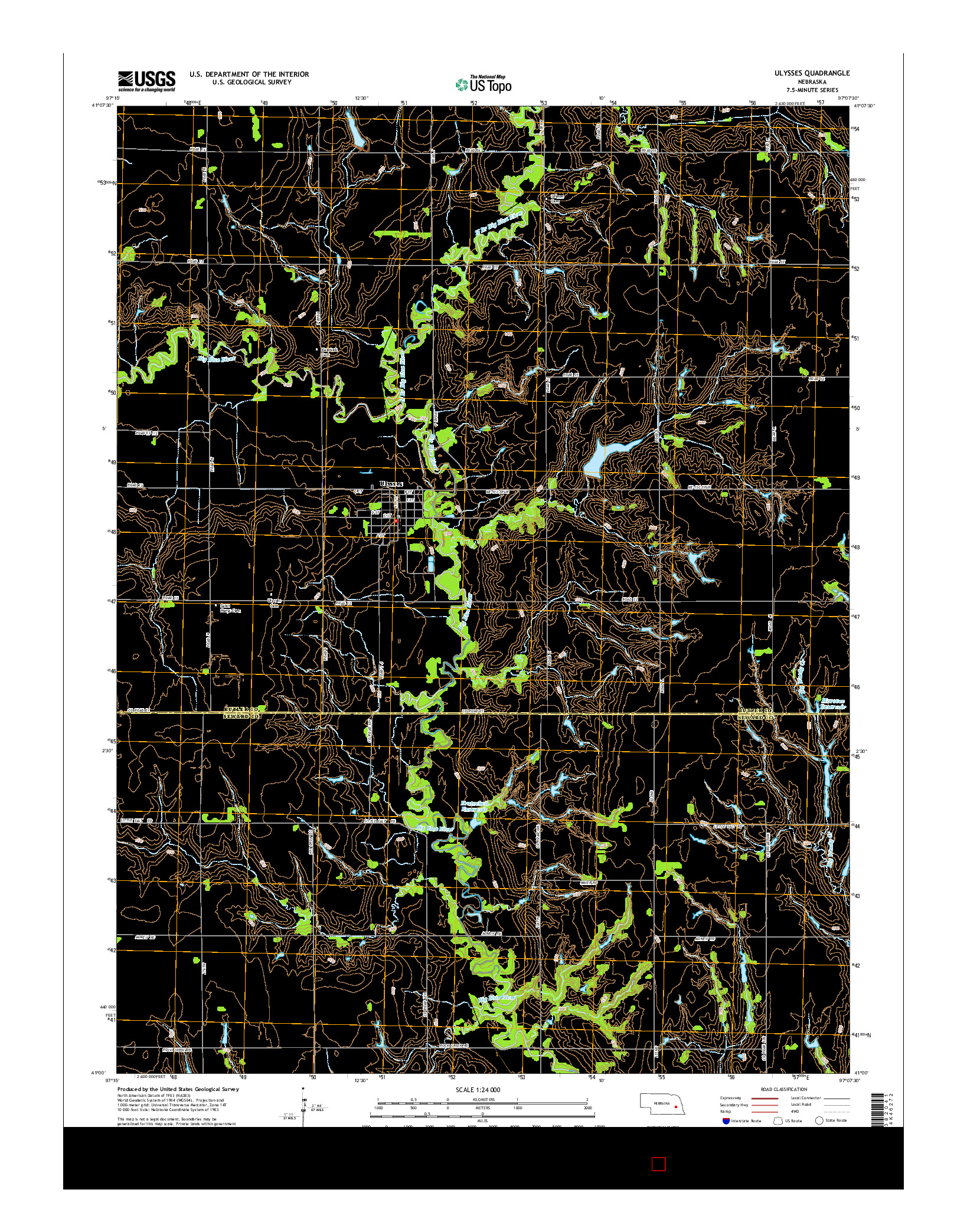 USGS US TOPO 7.5-MINUTE MAP FOR ULYSSES, NE 2014