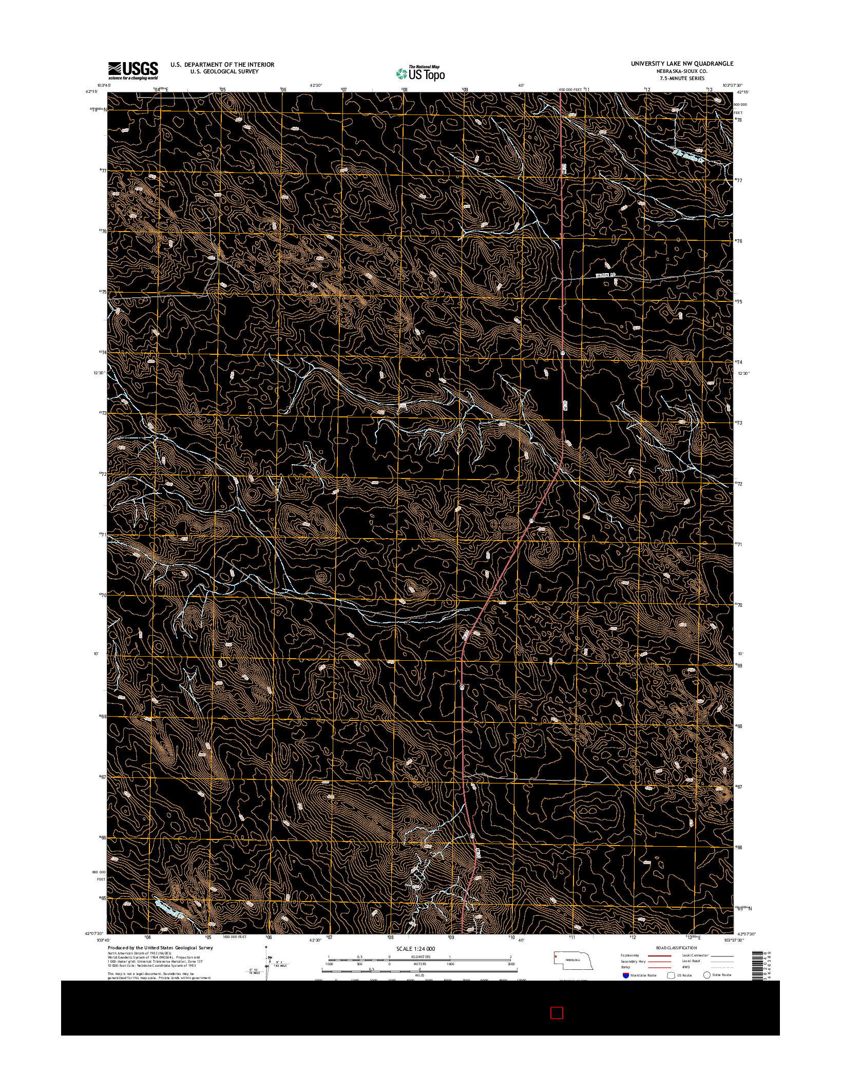 USGS US TOPO 7.5-MINUTE MAP FOR UNIVERSITY LAKE NW, NE 2014