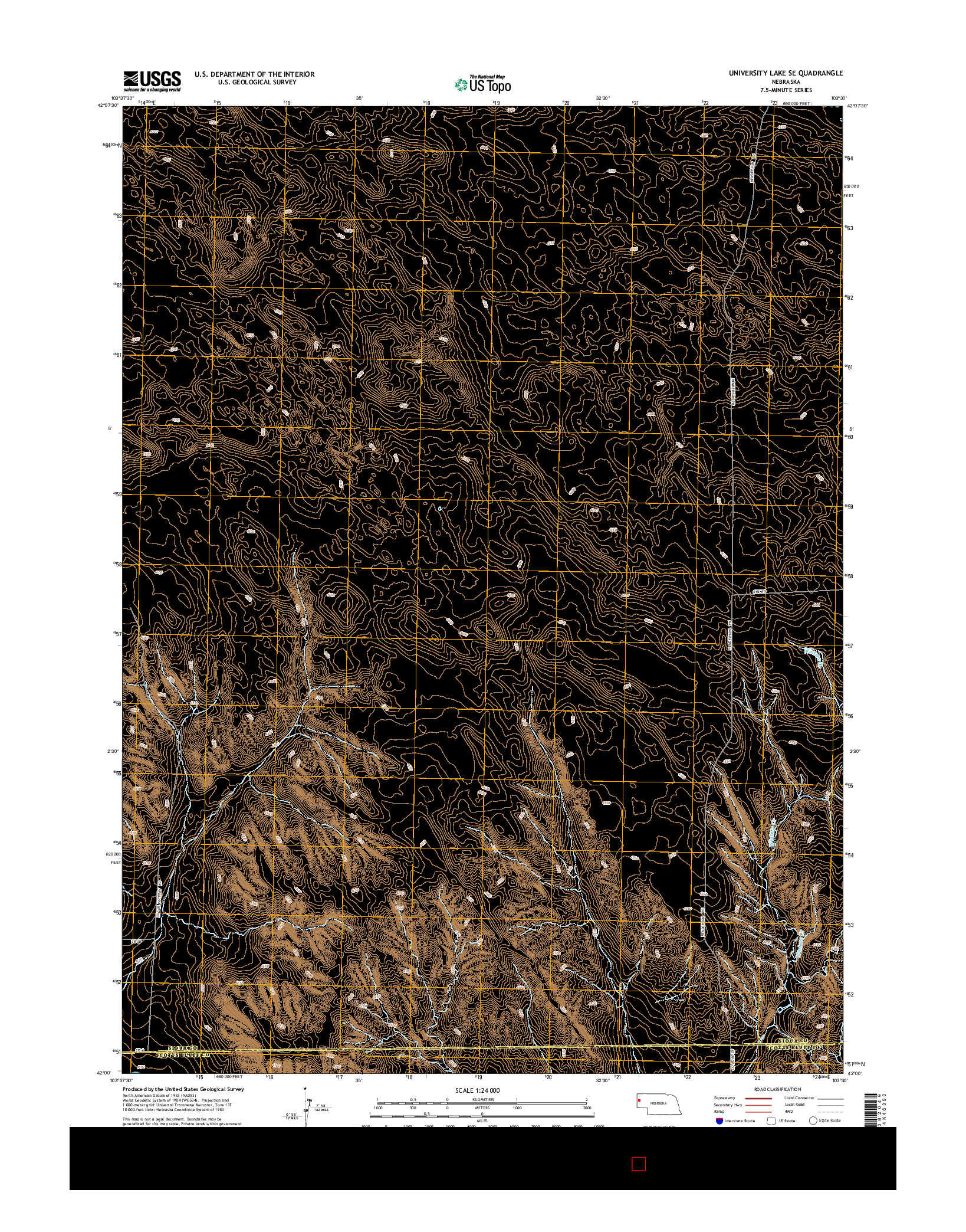 USGS US TOPO 7.5-MINUTE MAP FOR UNIVERSITY LAKE SE, NE 2014