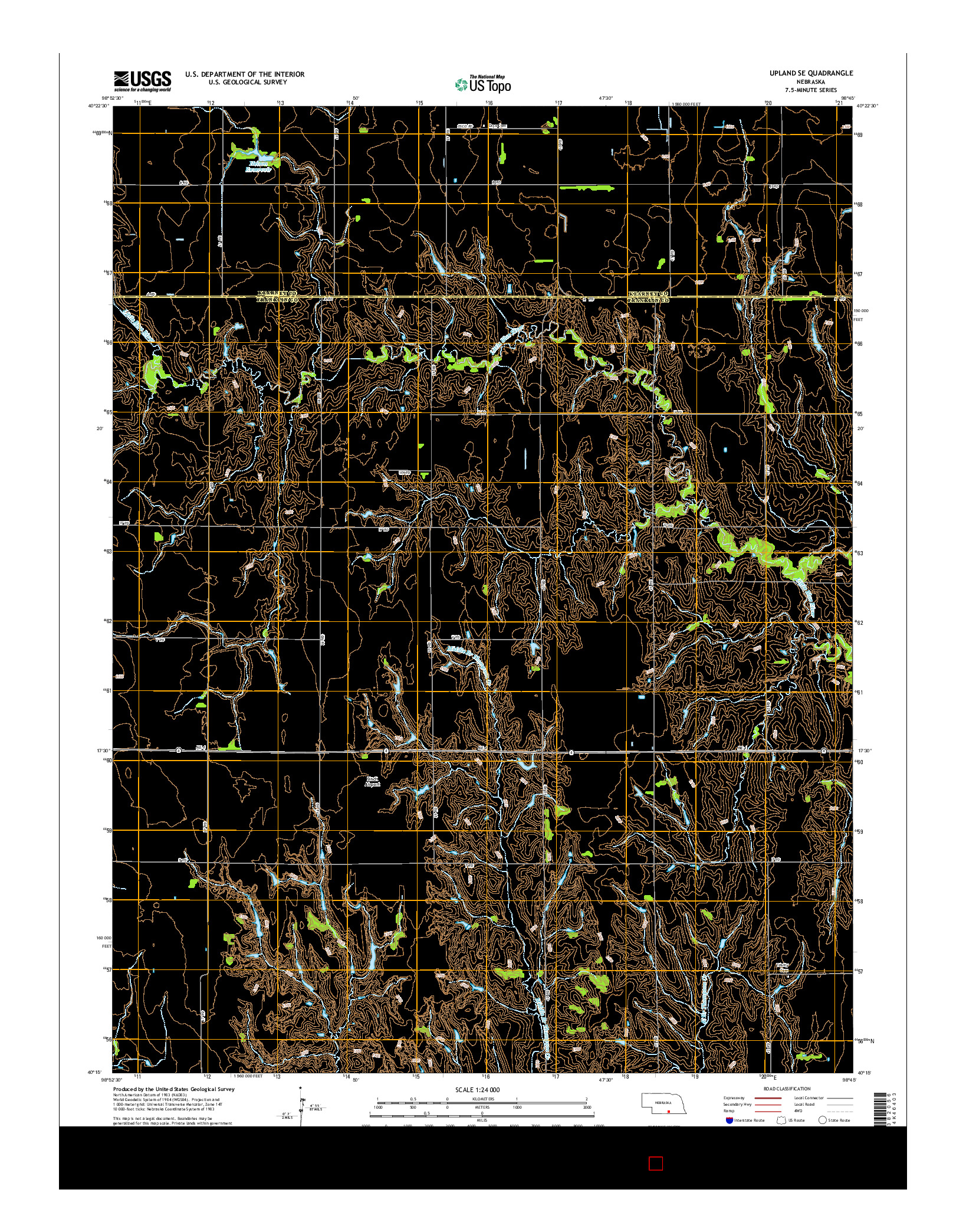 USGS US TOPO 7.5-MINUTE MAP FOR UPLAND SE, NE 2014