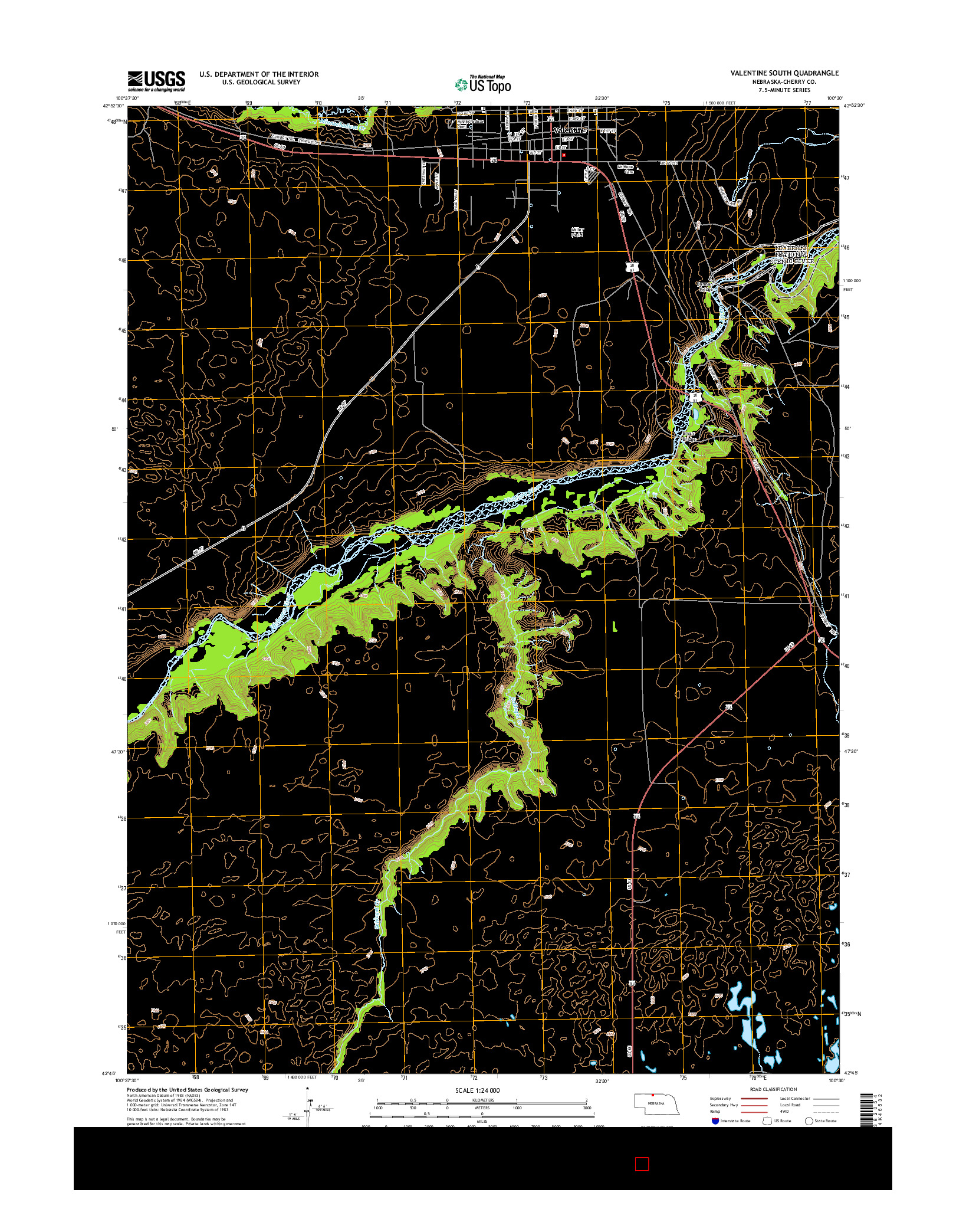 USGS US TOPO 7.5-MINUTE MAP FOR VALENTINE SOUTH, NE 2014