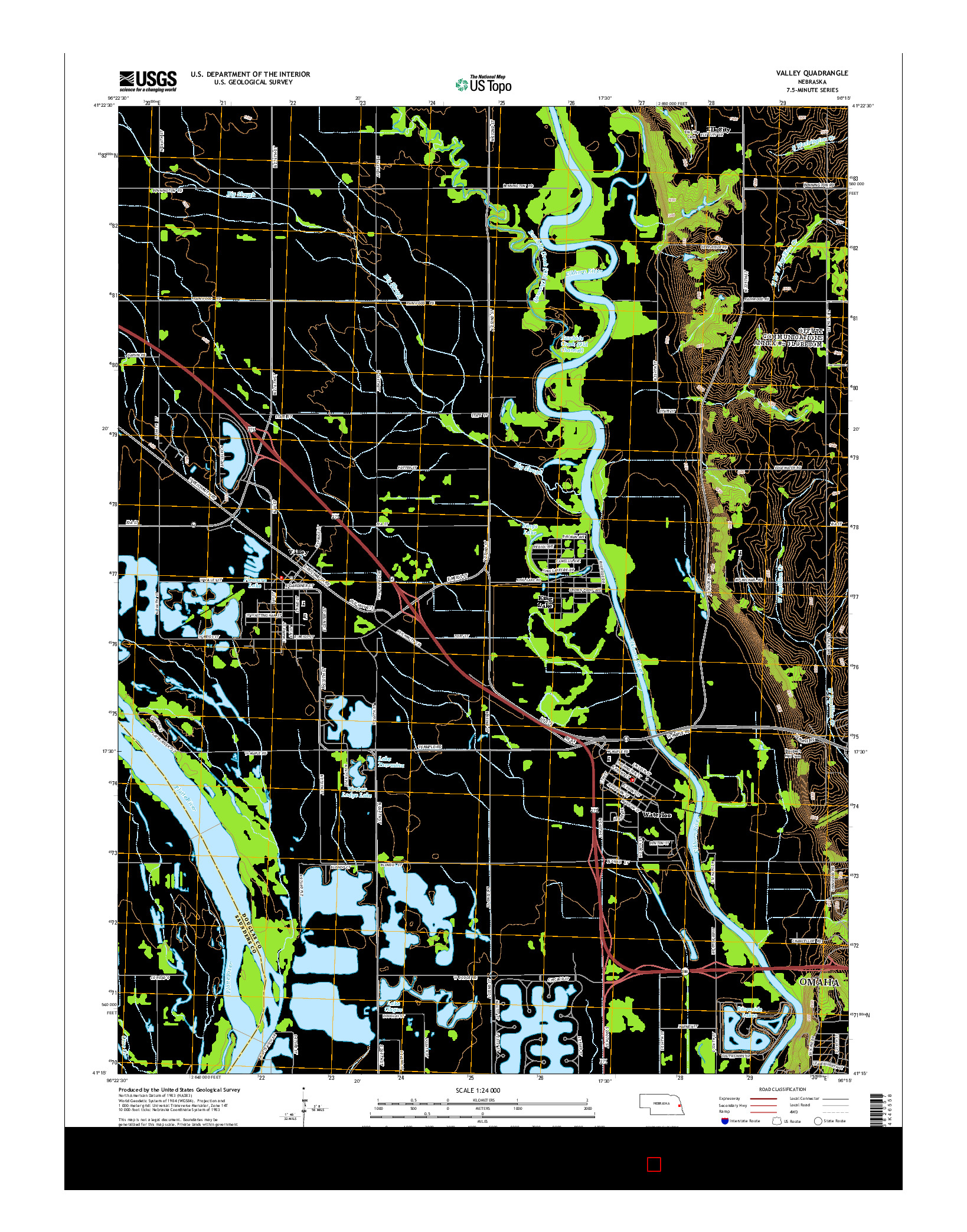 USGS US TOPO 7.5-MINUTE MAP FOR VALLEY, NE 2014