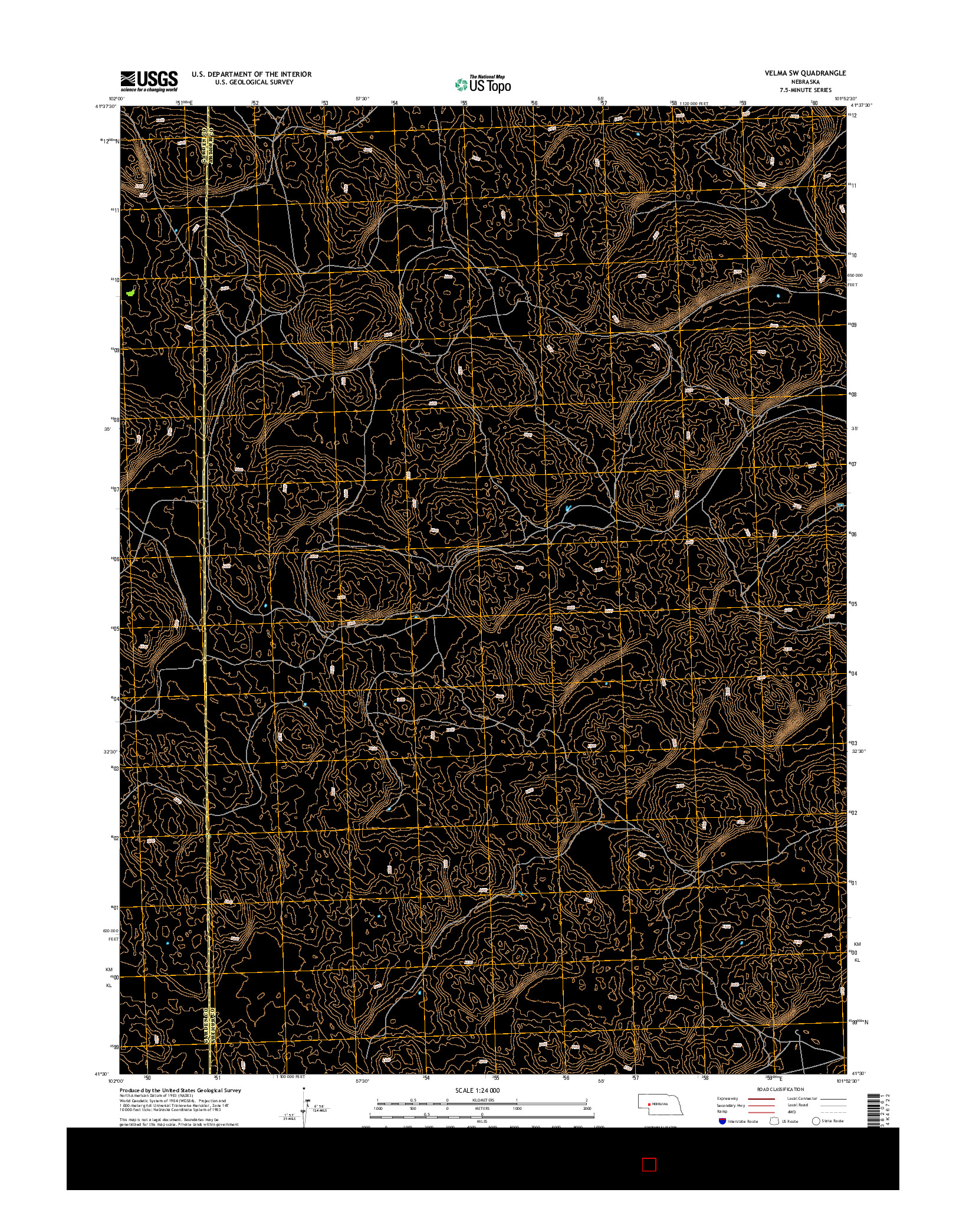 USGS US TOPO 7.5-MINUTE MAP FOR VELMA SW, NE 2014