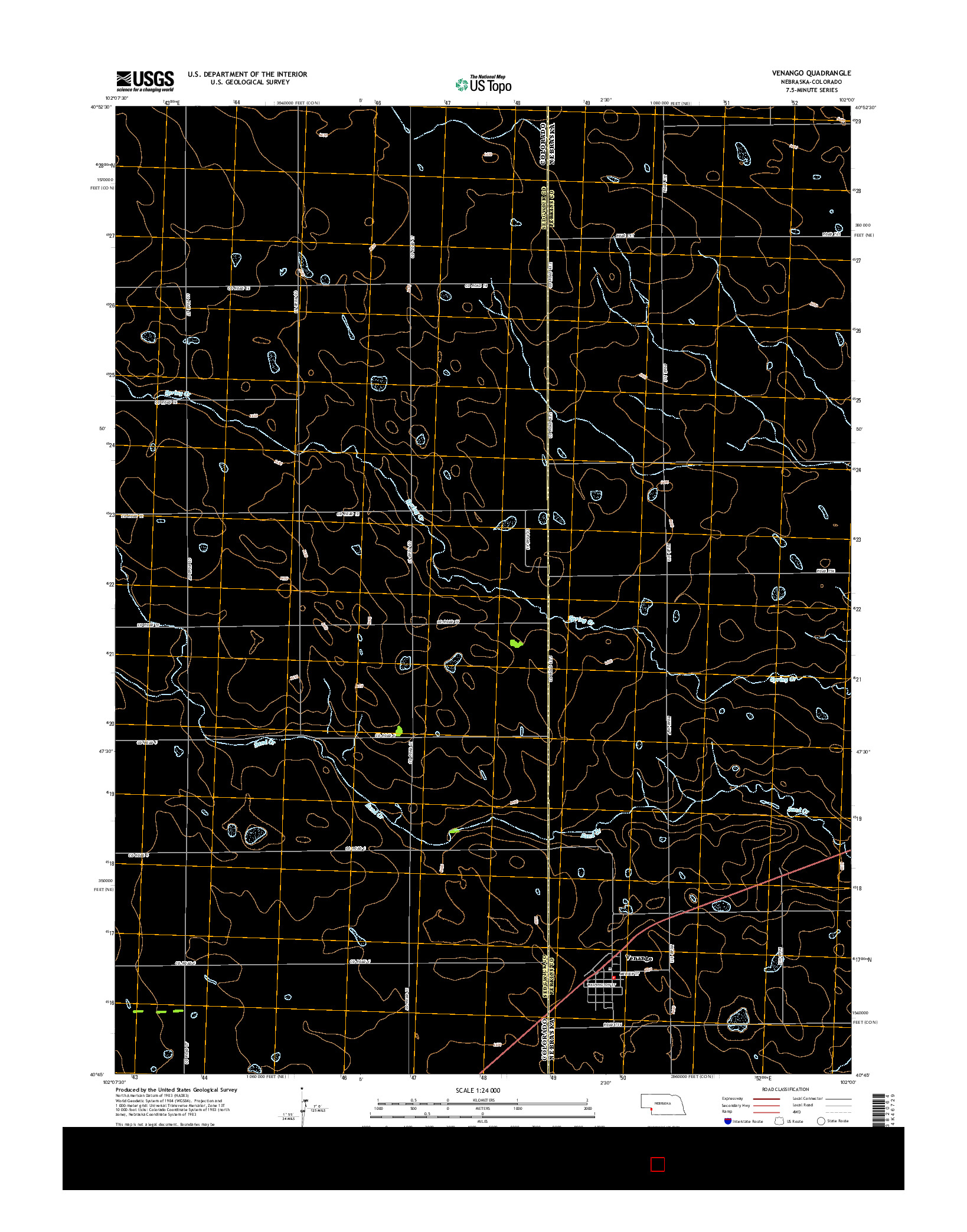 USGS US TOPO 7.5-MINUTE MAP FOR VENANGO, NE-CO 2014
