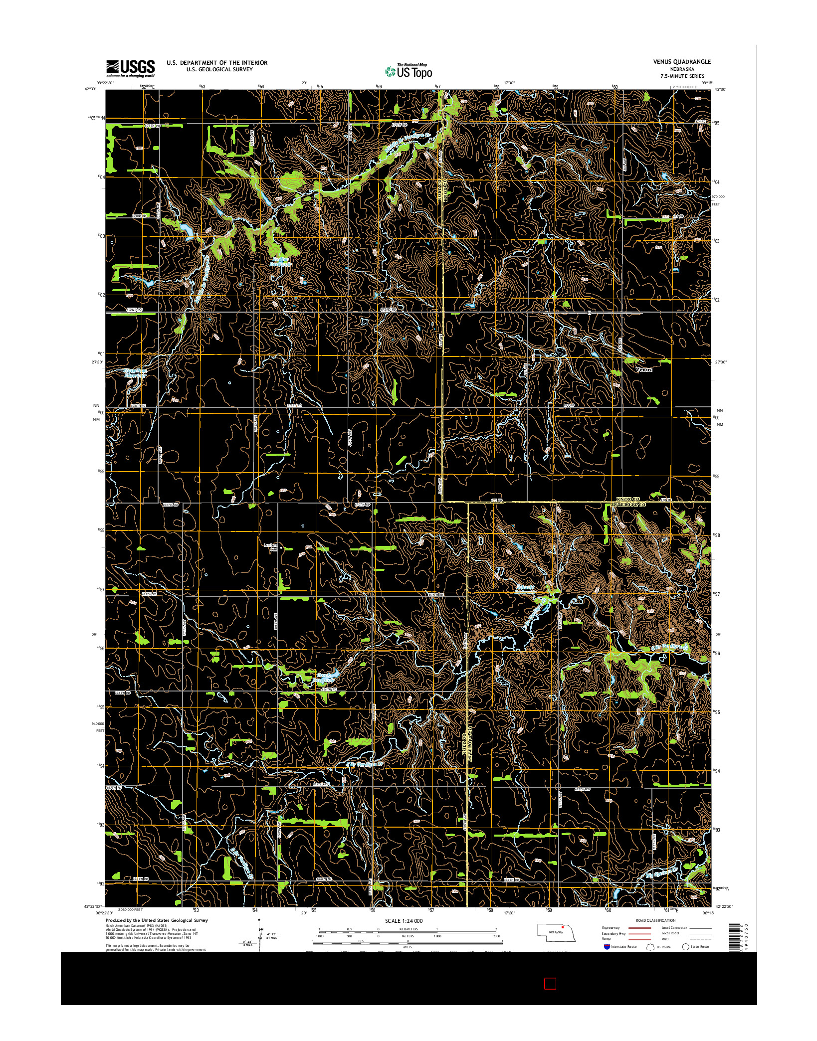 USGS US TOPO 7.5-MINUTE MAP FOR VENUS, NE 2014