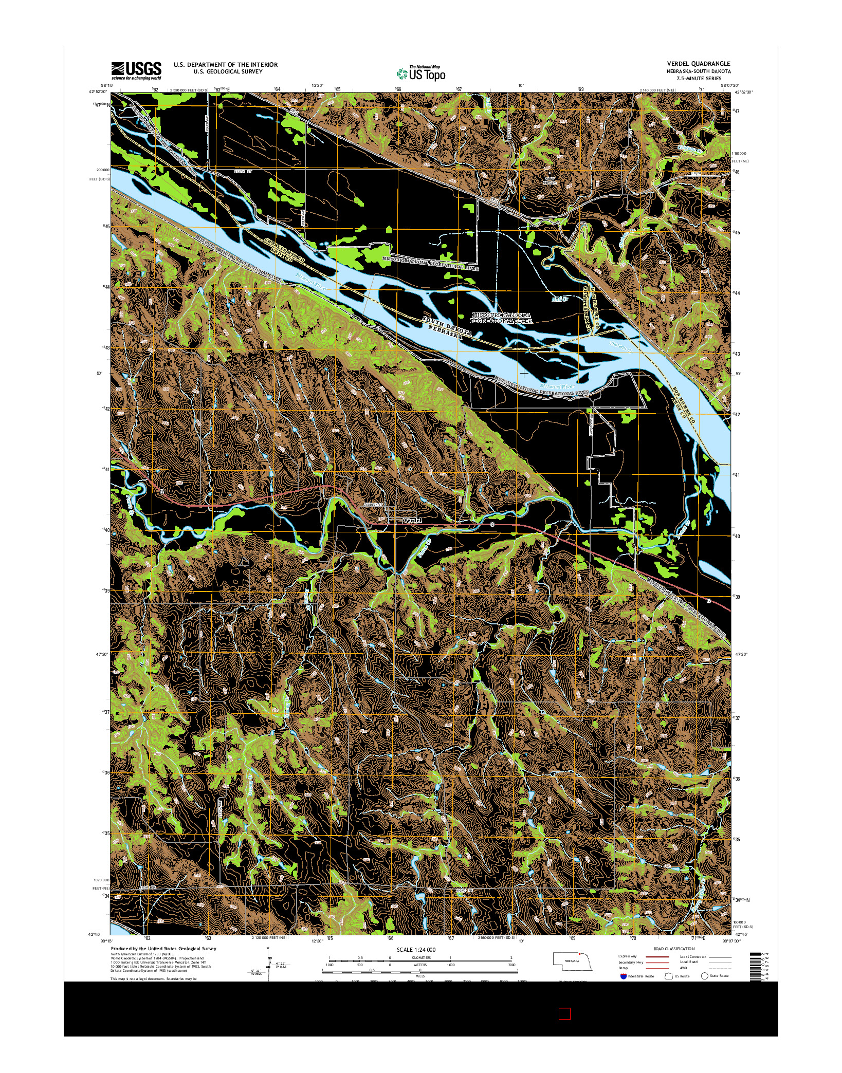 USGS US TOPO 7.5-MINUTE MAP FOR VERDEL, NE-SD 2014