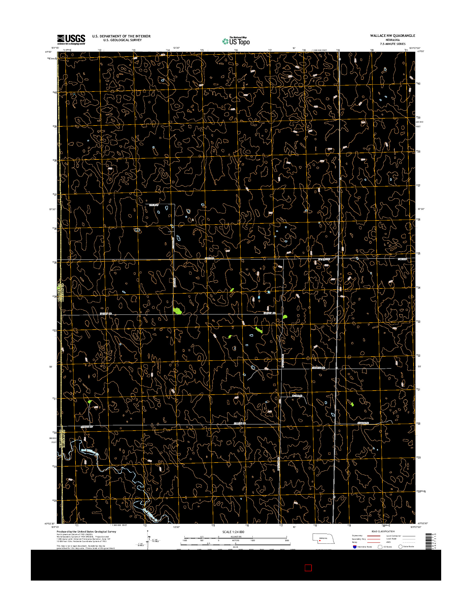 USGS US TOPO 7.5-MINUTE MAP FOR WALLACE NW, NE 2014