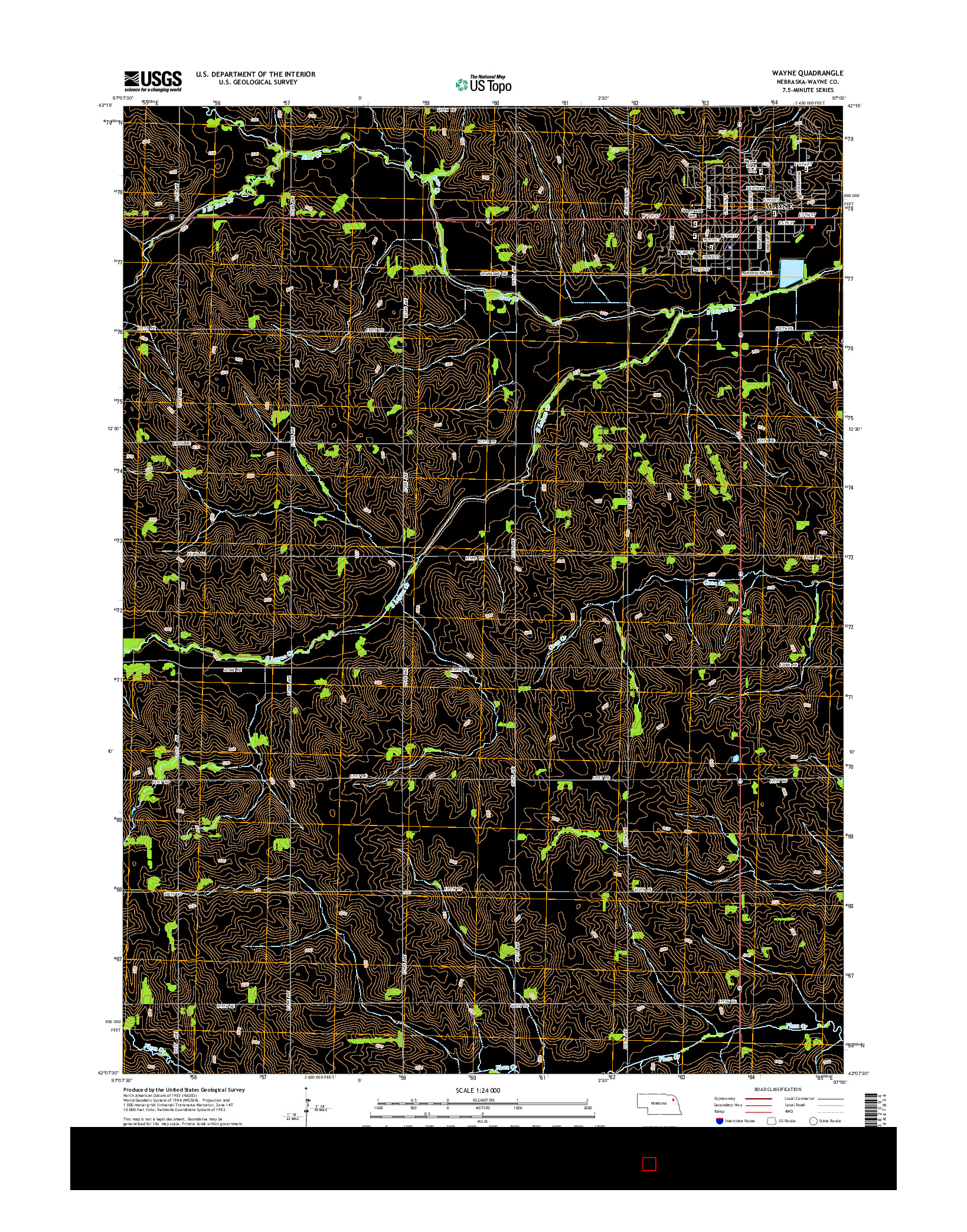 USGS US TOPO 7.5-MINUTE MAP FOR WAYNE, NE 2014