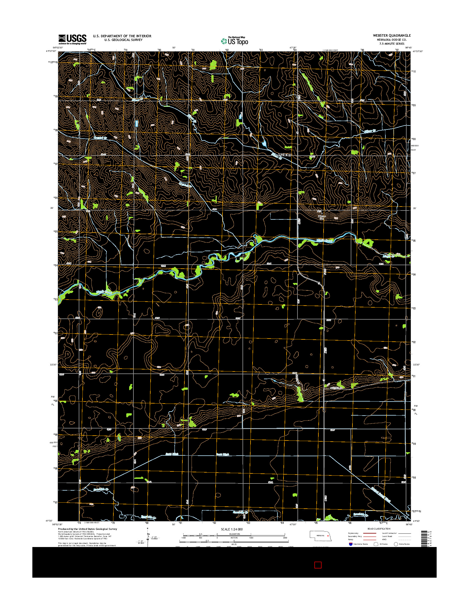 USGS US TOPO 7.5-MINUTE MAP FOR WEBSTER, NE 2014