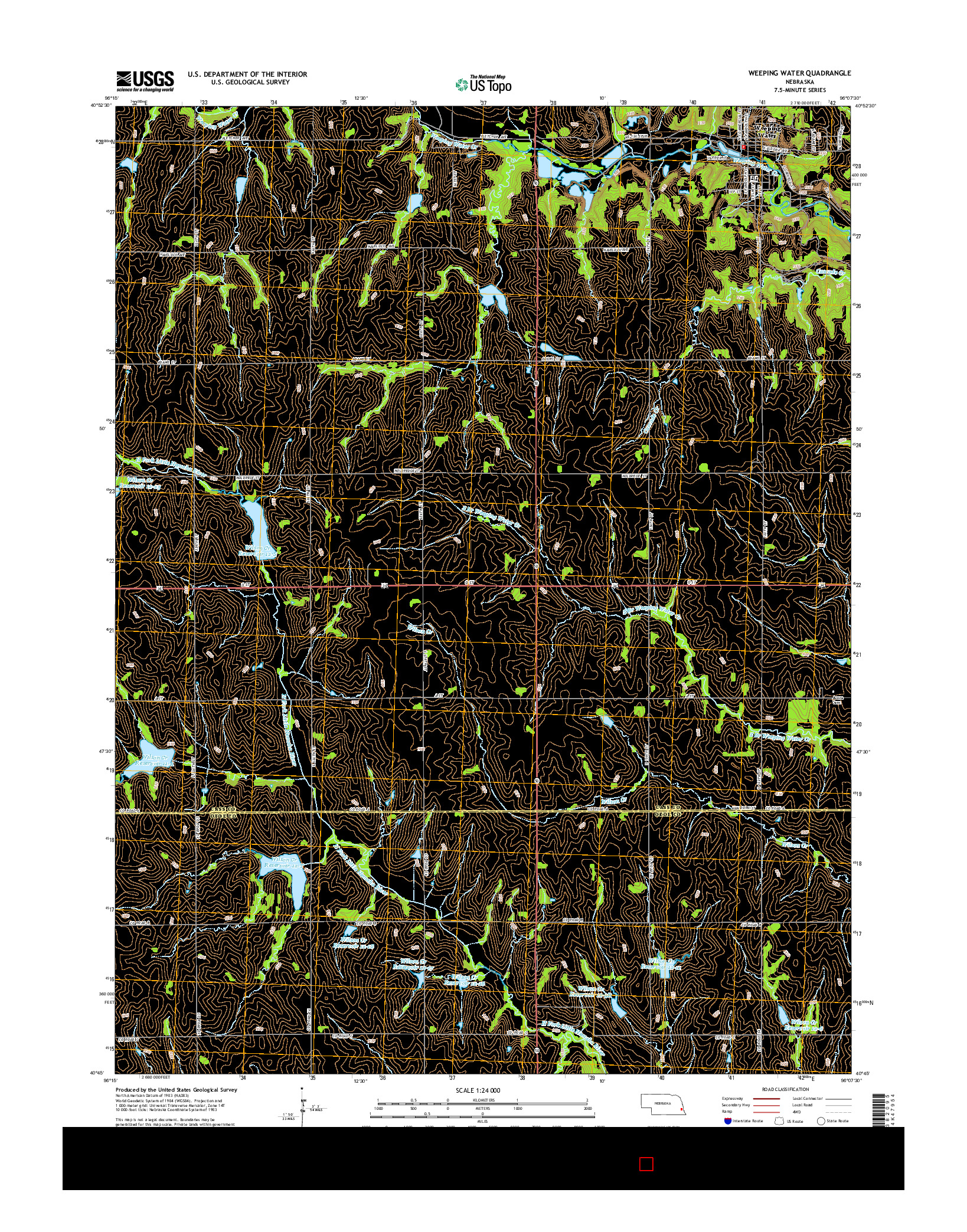 USGS US TOPO 7.5-MINUTE MAP FOR WEEPING WATER, NE 2014