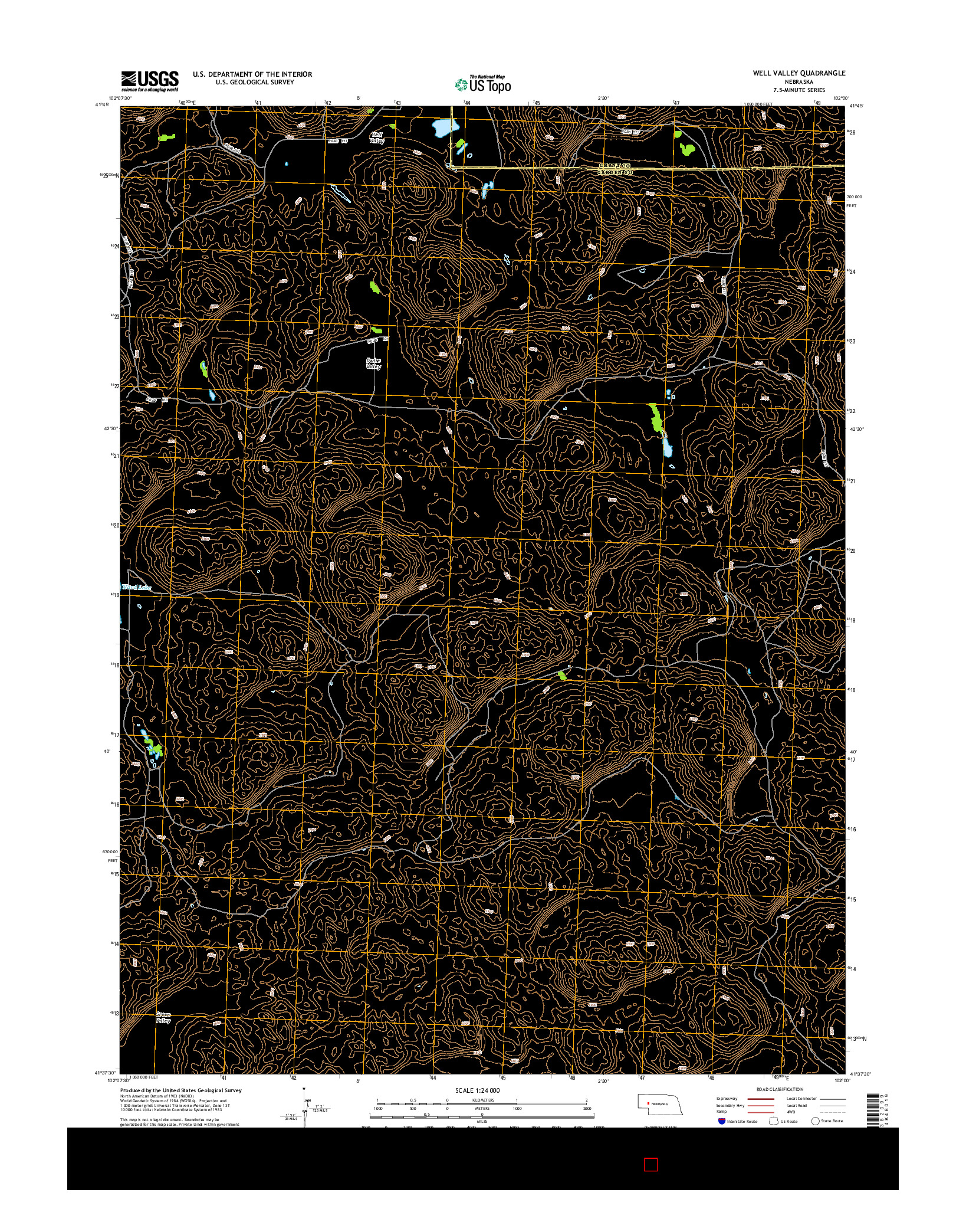 USGS US TOPO 7.5-MINUTE MAP FOR WELL VALLEY, NE 2014