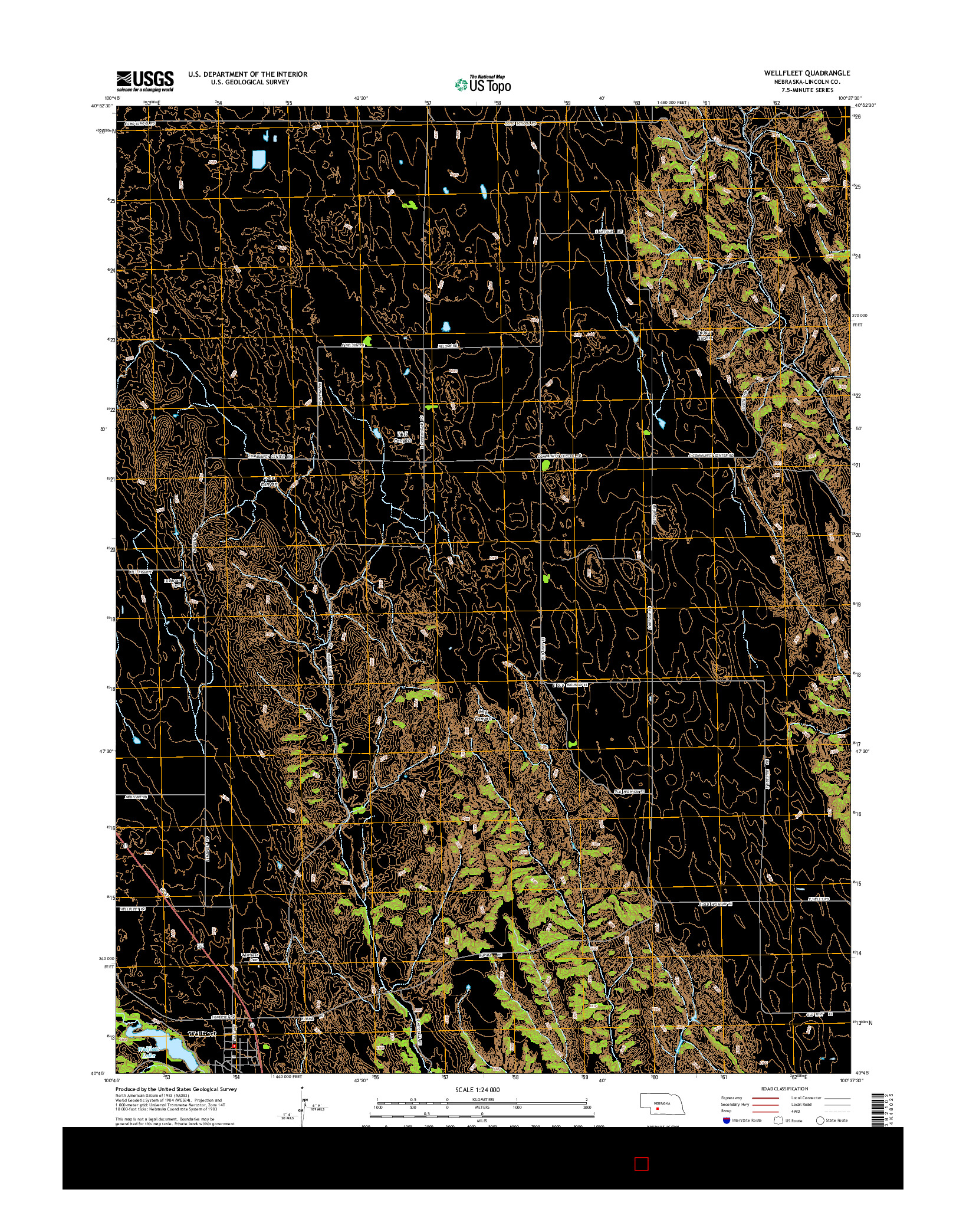 USGS US TOPO 7.5-MINUTE MAP FOR WELLFLEET, NE 2014