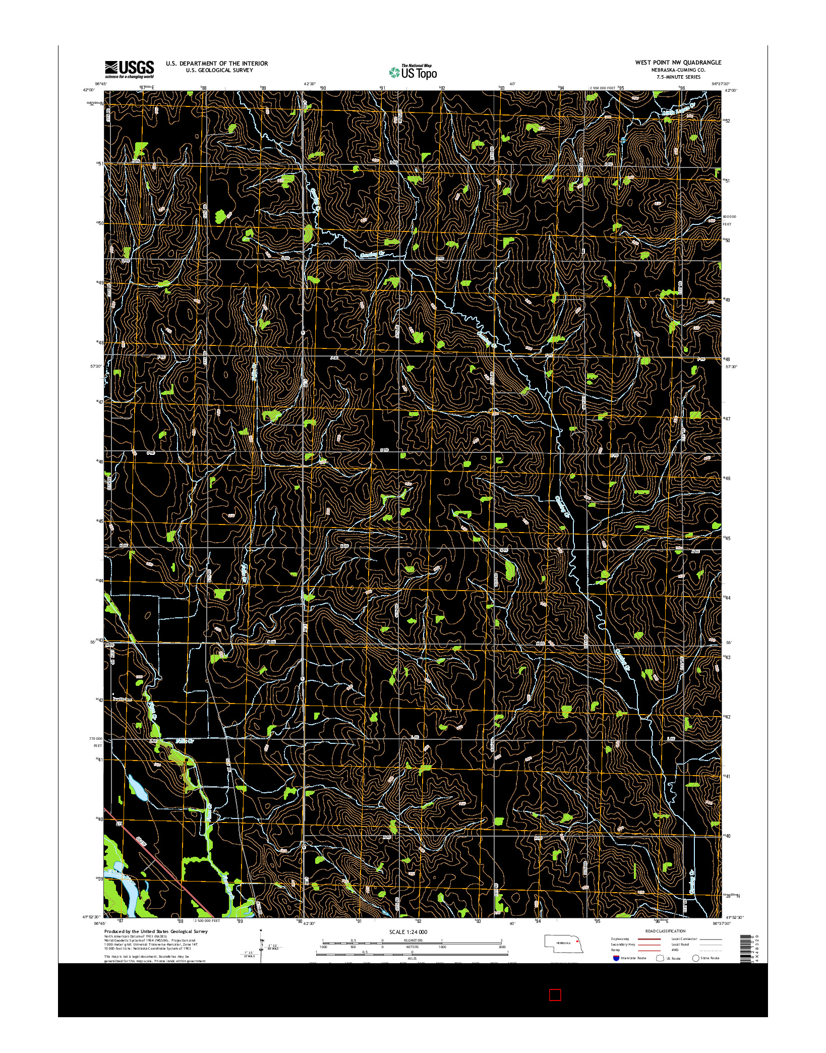 USGS US TOPO 7.5-MINUTE MAP FOR WEST POINT NW, NE 2014