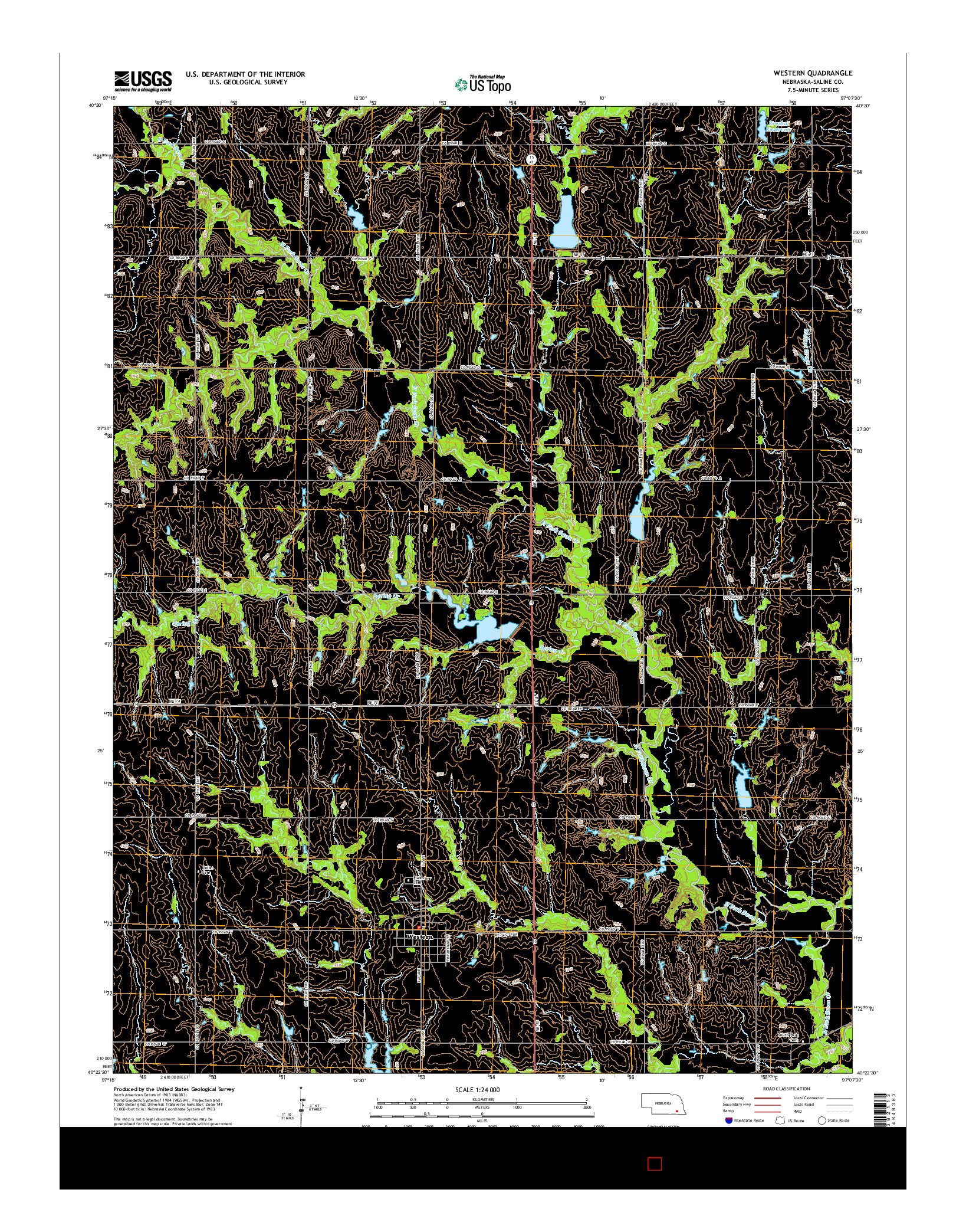USGS US TOPO 7.5-MINUTE MAP FOR WESTERN, NE 2014