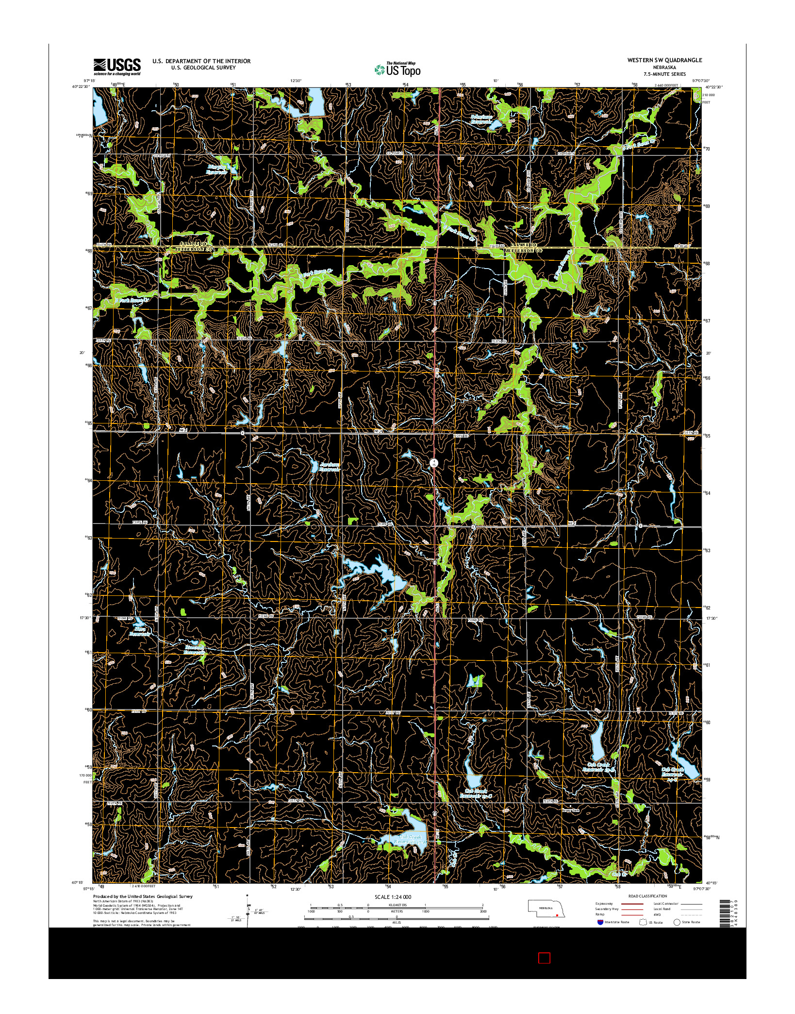 USGS US TOPO 7.5-MINUTE MAP FOR WESTERN SW, NE 2014