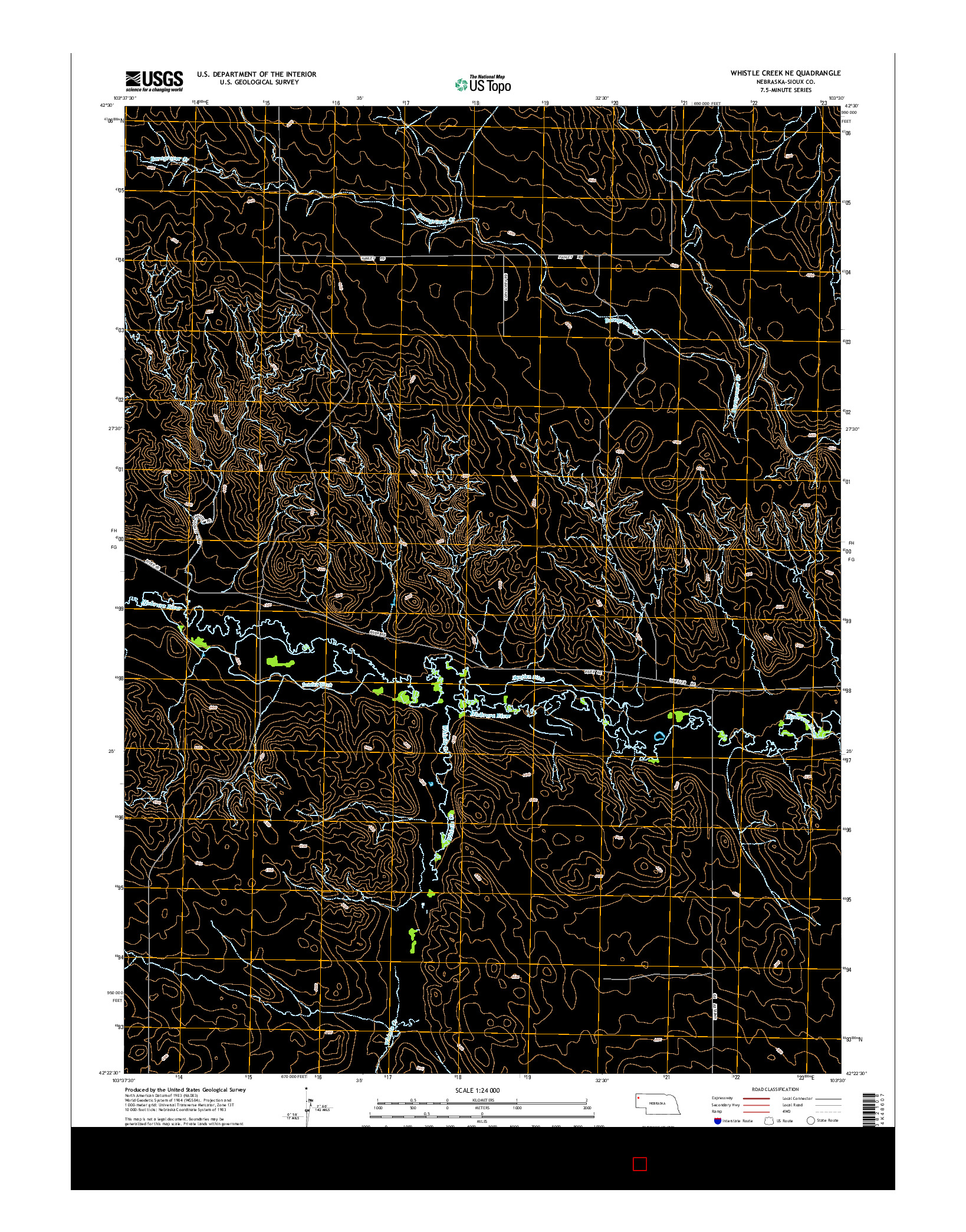 USGS US TOPO 7.5-MINUTE MAP FOR WHISTLE CREEK NE, NE 2014