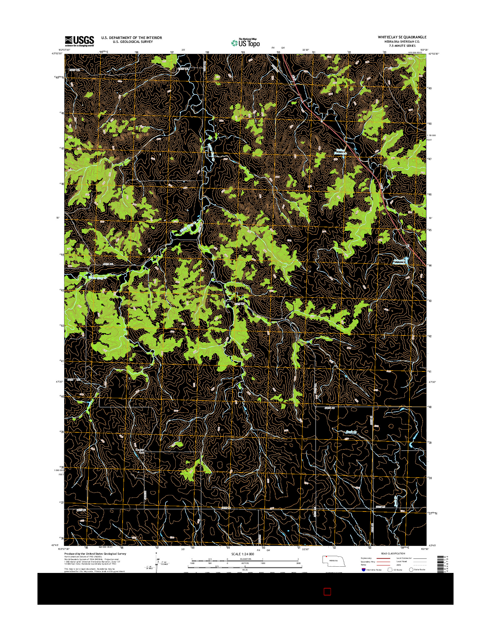 USGS US TOPO 7.5-MINUTE MAP FOR WHITECLAY SE, NE 2014