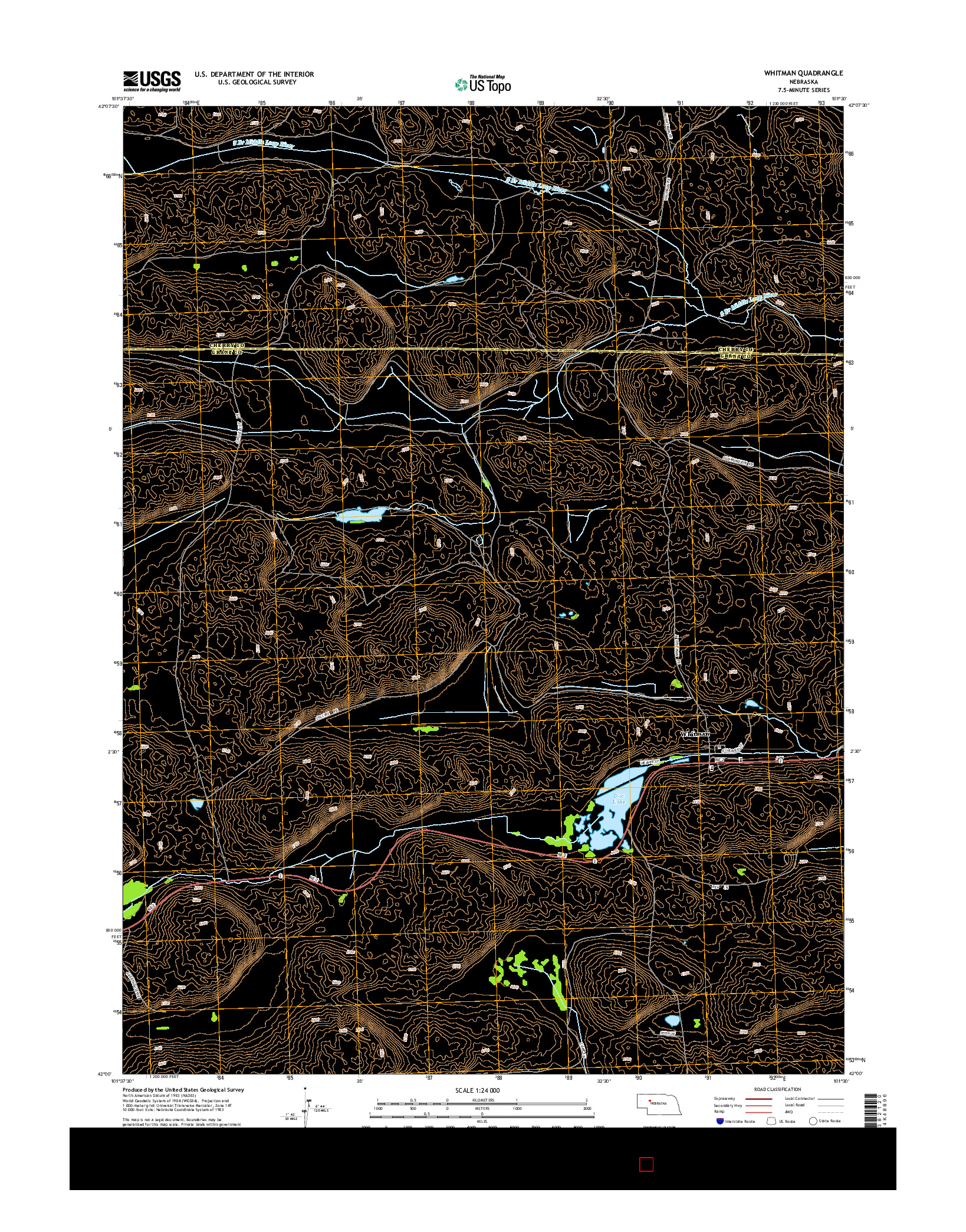 USGS US TOPO 7.5-MINUTE MAP FOR WHITMAN, NE 2014