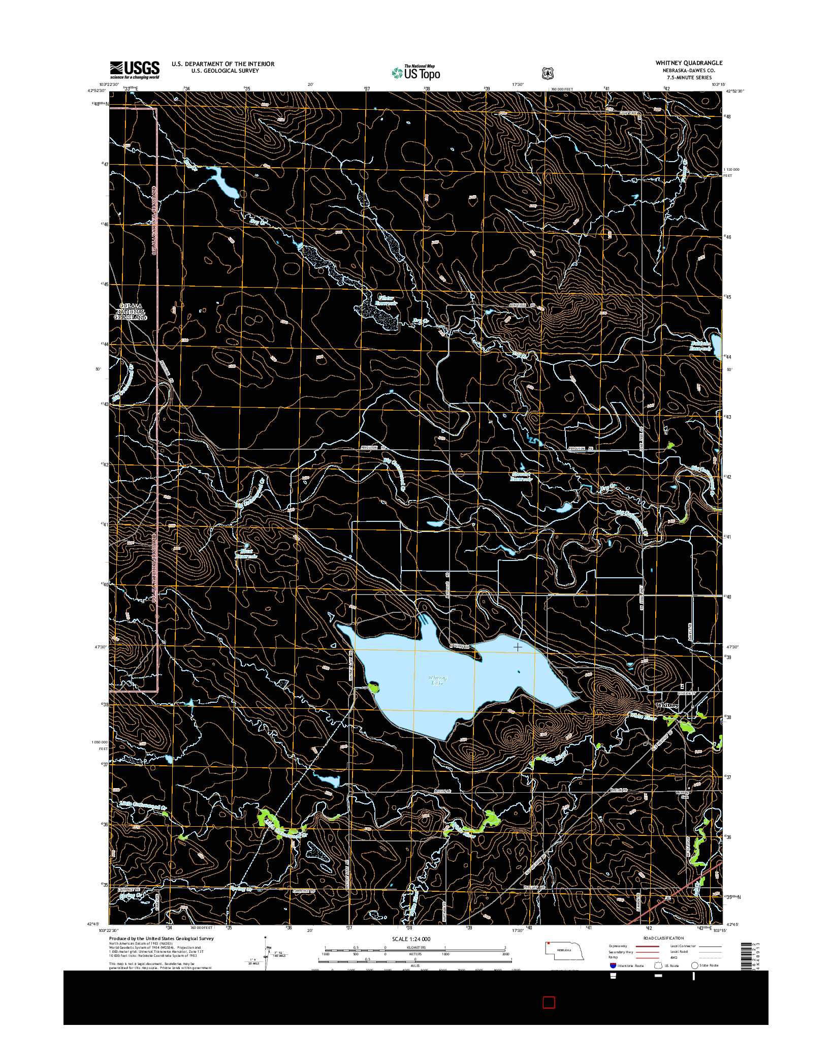 USGS US TOPO 7.5-MINUTE MAP FOR WHITNEY, NE 2014